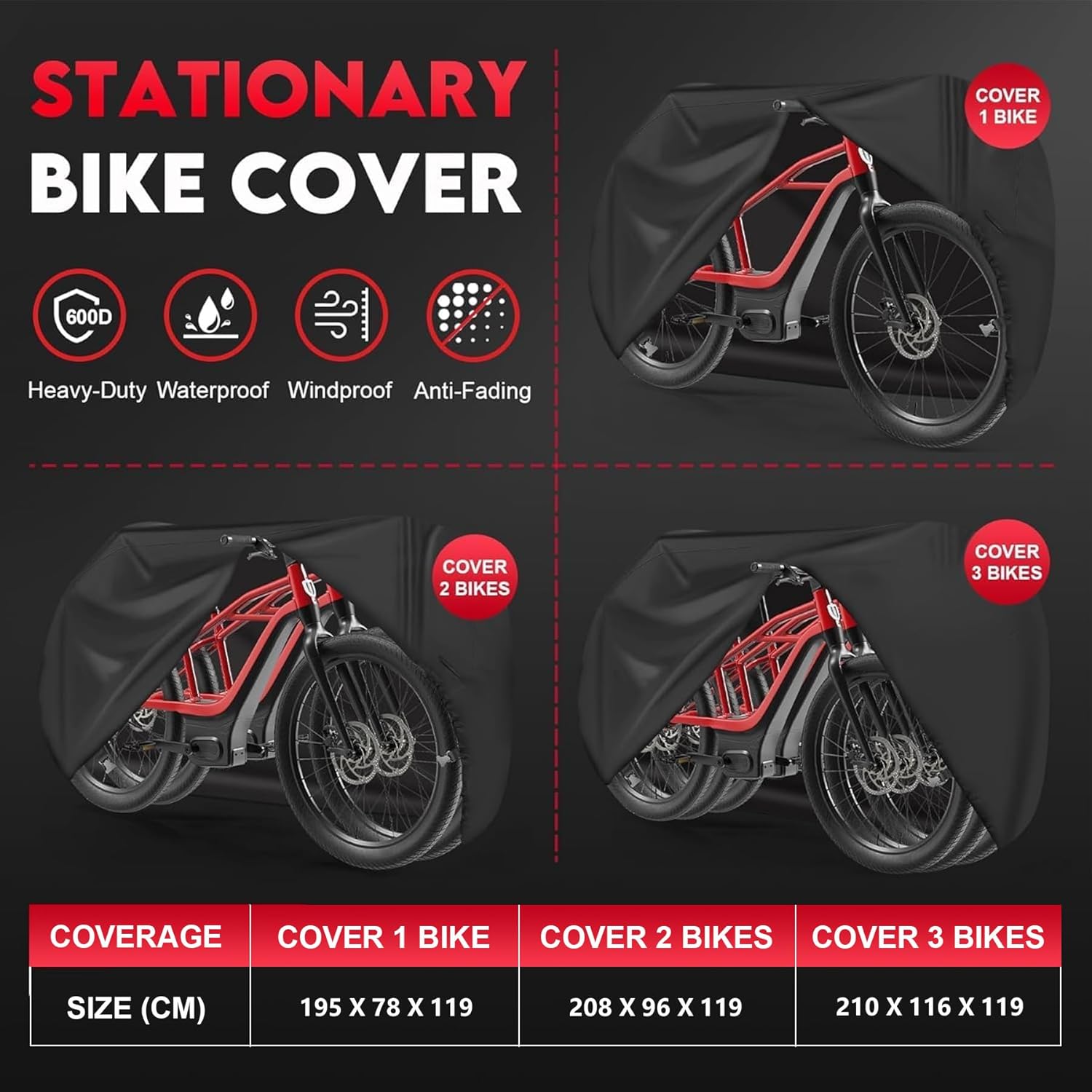 Detalle 2 de Zettum 600D PU Bike Cover for 1 Bike