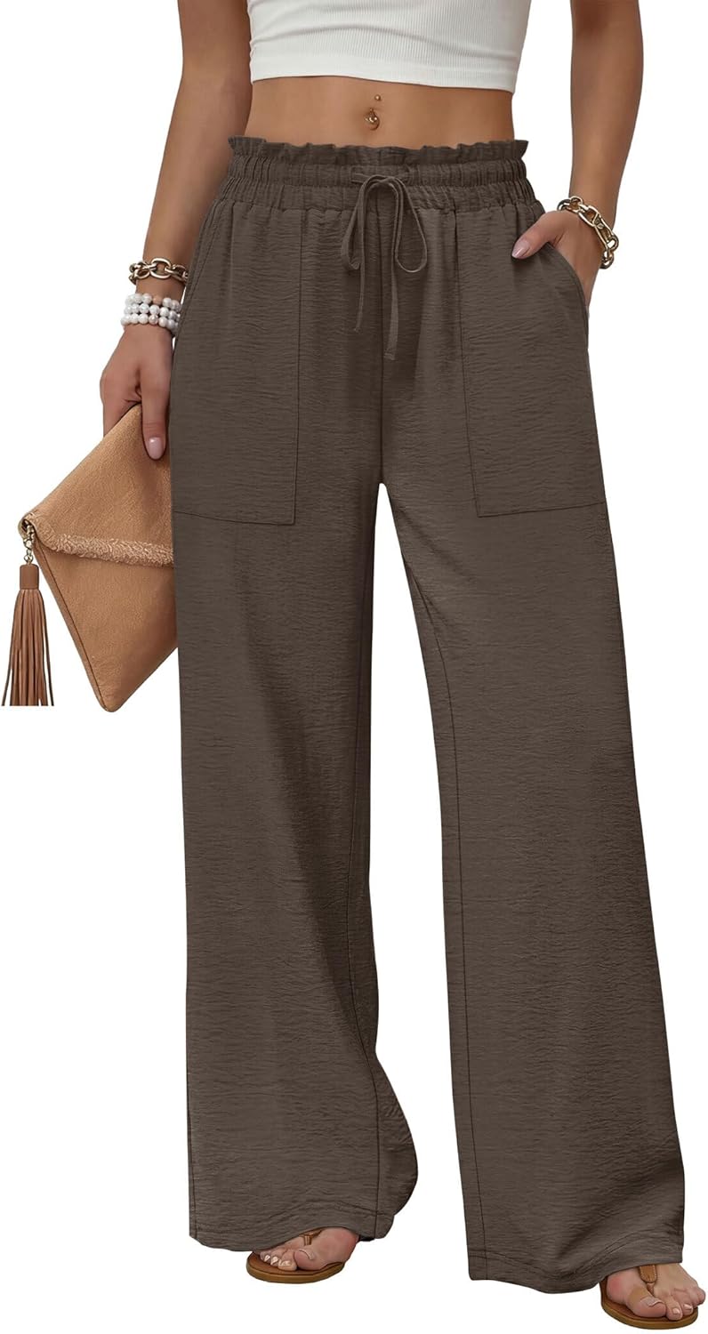 Thumbnail 6 de WIHOLL Women's Wide Leg Pants with Pockets – Flowy Comfort for Summer to Vacation
