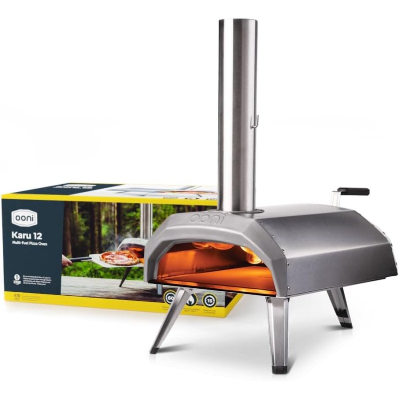 Detalle de Ooni Karu 12 Horno para pizzas multicombustible de acero inoxidable 🍕