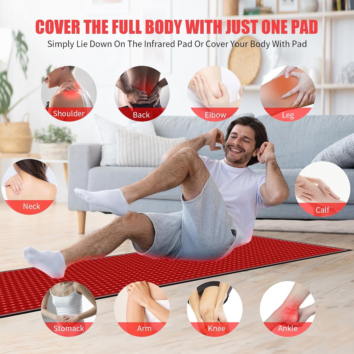 Detalle de cabpay Red Light Therapy Pad: Full-Body 71 x 31 inch mat with 1280 LEDs for skin health and recovery