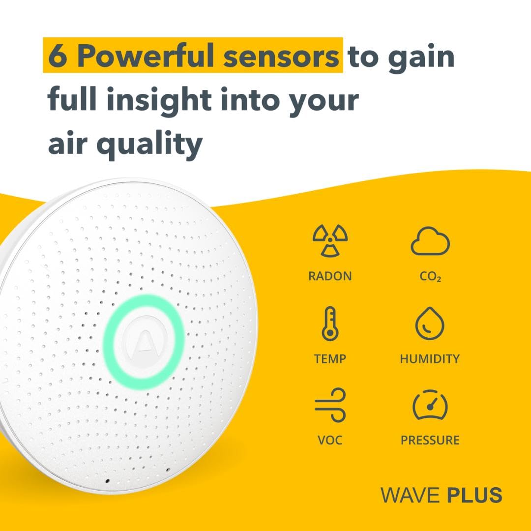 Thumbnail 4 de Airthings Wave Plus 2930: monitor radon e qualità dell’aria indoor con CO2, COV, pressione, umidità e temperatura