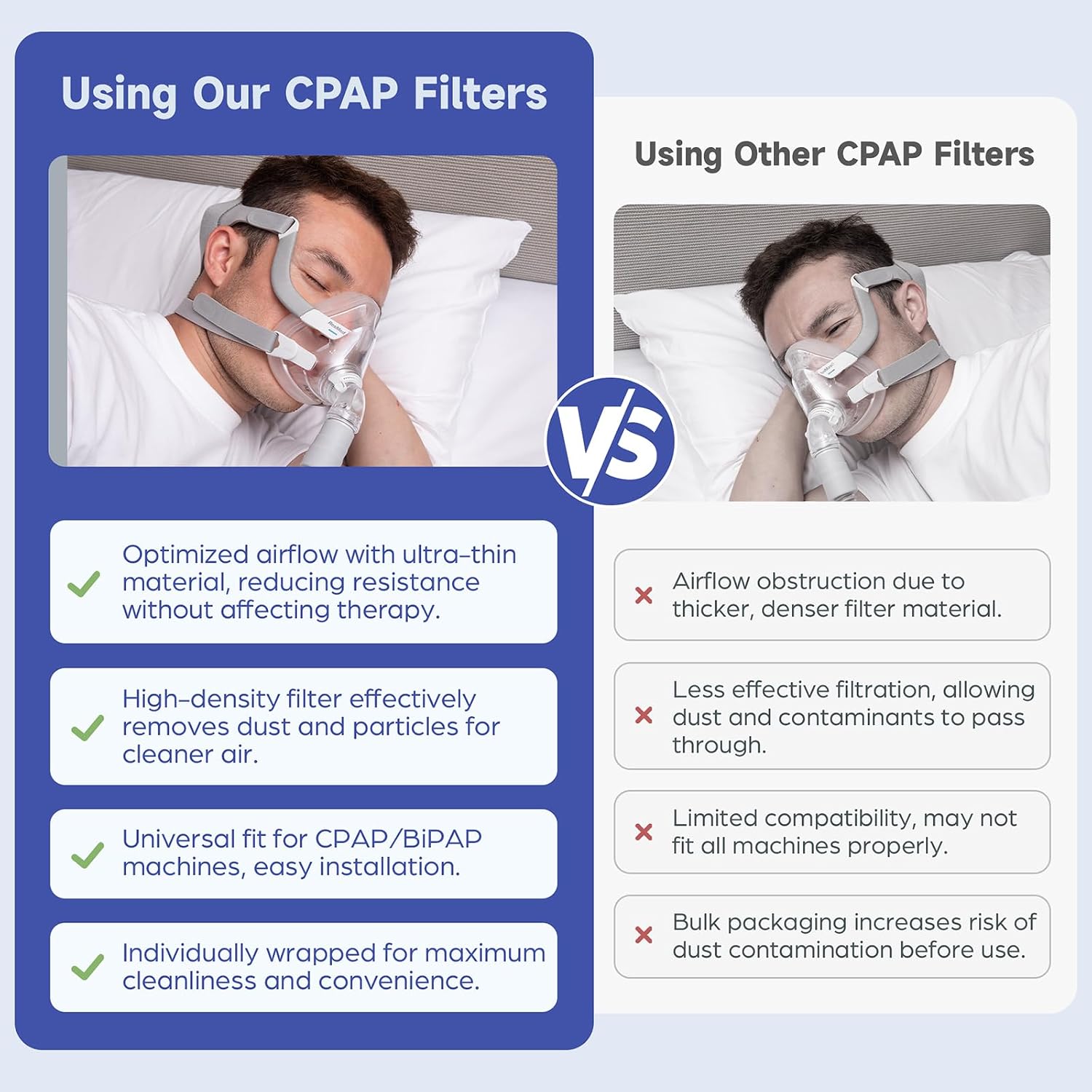 Detalle 2 de 12-Pack CPAP Filters for Most Standard Machines (22mm & 25mm Tubing) – Broad Compatibility