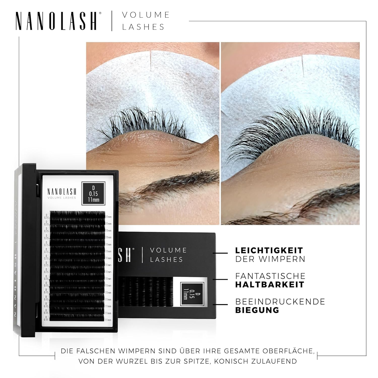 Detalle 2 de Nanolash Wimpern für Volumentechnik 0.12 C