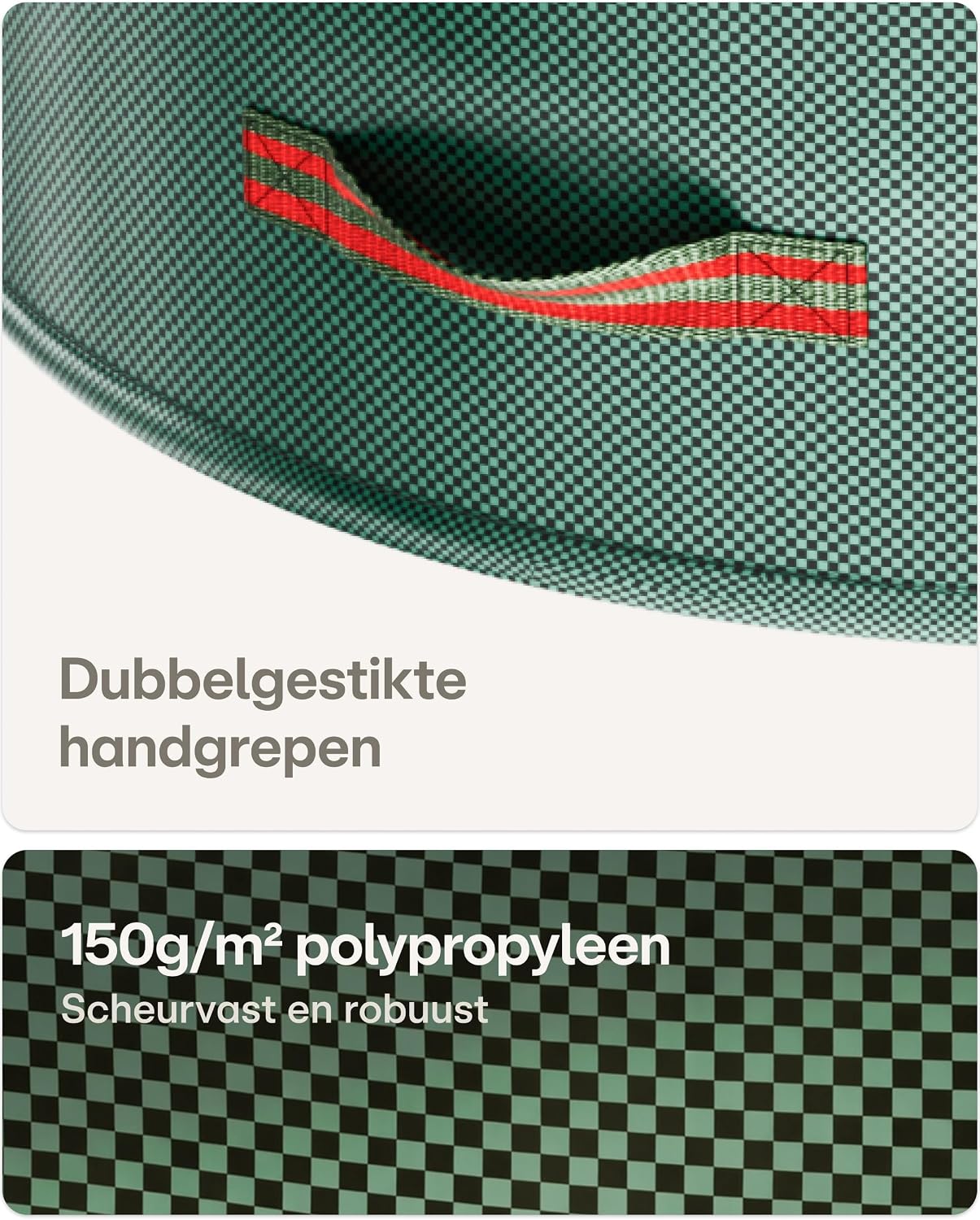 Detalle 2 de Praknu tuinafvalzakken 300 liter, 3 stuks met deksel, rits en 4 handgrepen