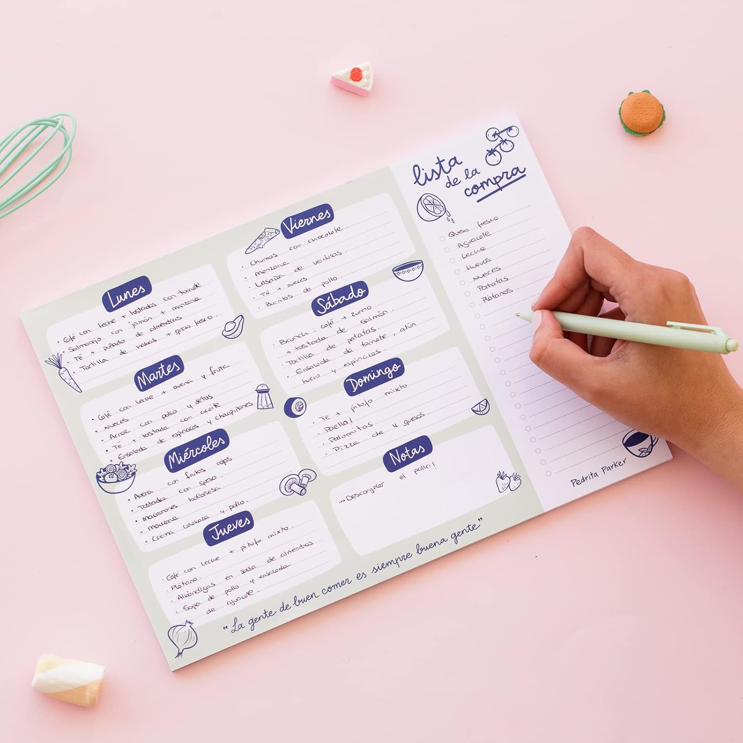 Thumbnail 5 de Planificateur de repas hebdomadaire – Planificateur et liste de courses A4 (52 feuilles) Pedrita Parker