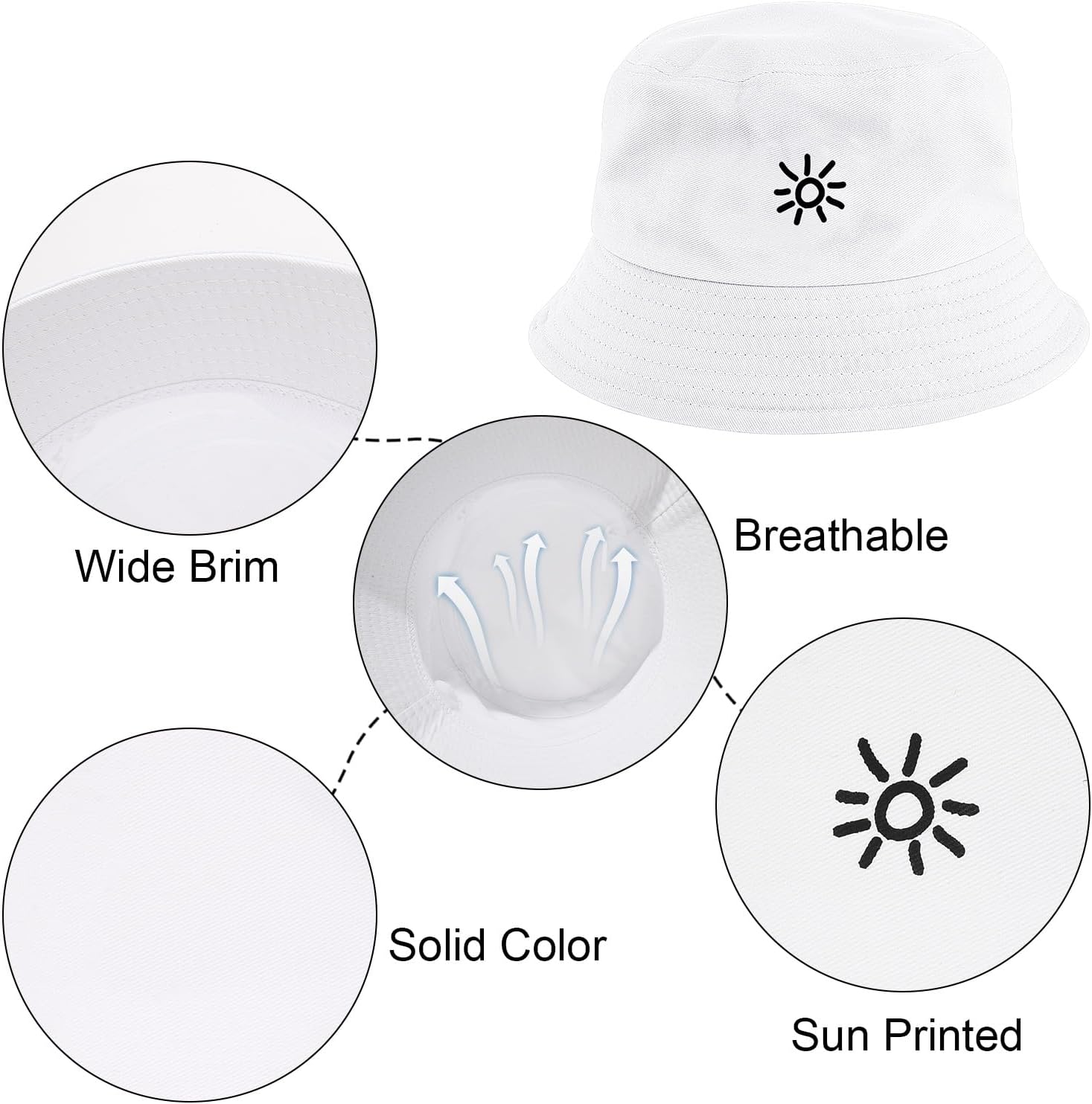 Detalle de Tuopuda Bob en coton anti-UV pliable unisexe (homme/femme) – chapeau de pêcheur de voyage
