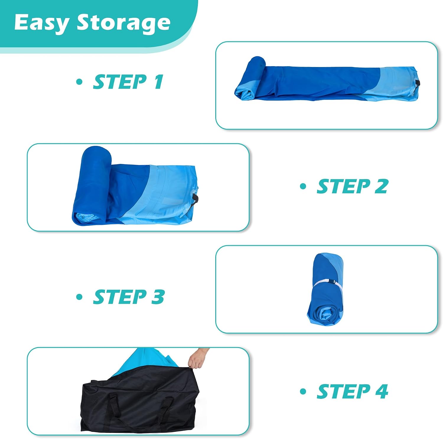 Thumbnail 6 de ACWYENN 6/8/10/12FT Inflatable Water Hammock – Large Round Floating Ring for Lake, Pool & Beach