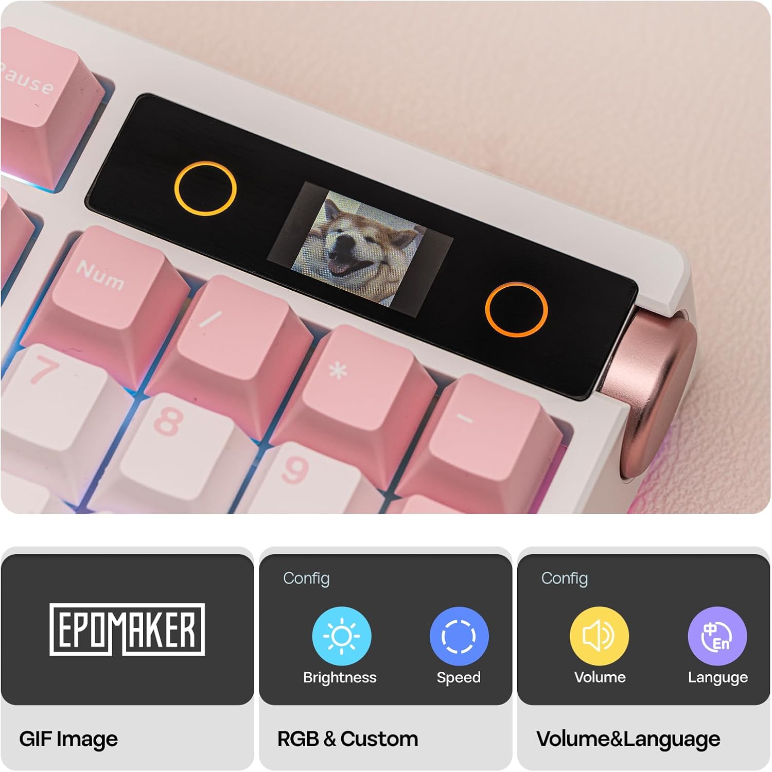 Thumbnail 2 de EPOMAKER TH108 PRO Full-Size Mechanical Keyboard with Screen & Knob