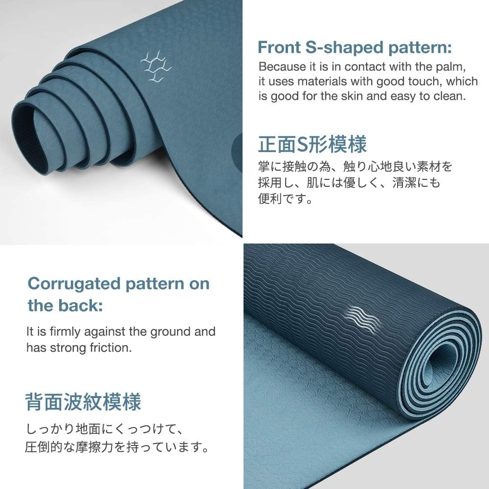 Detalle de Gruper Yoga Mat Non Slip: Eco-Friendly, Double-Layer Grip with Free Carry Strap
