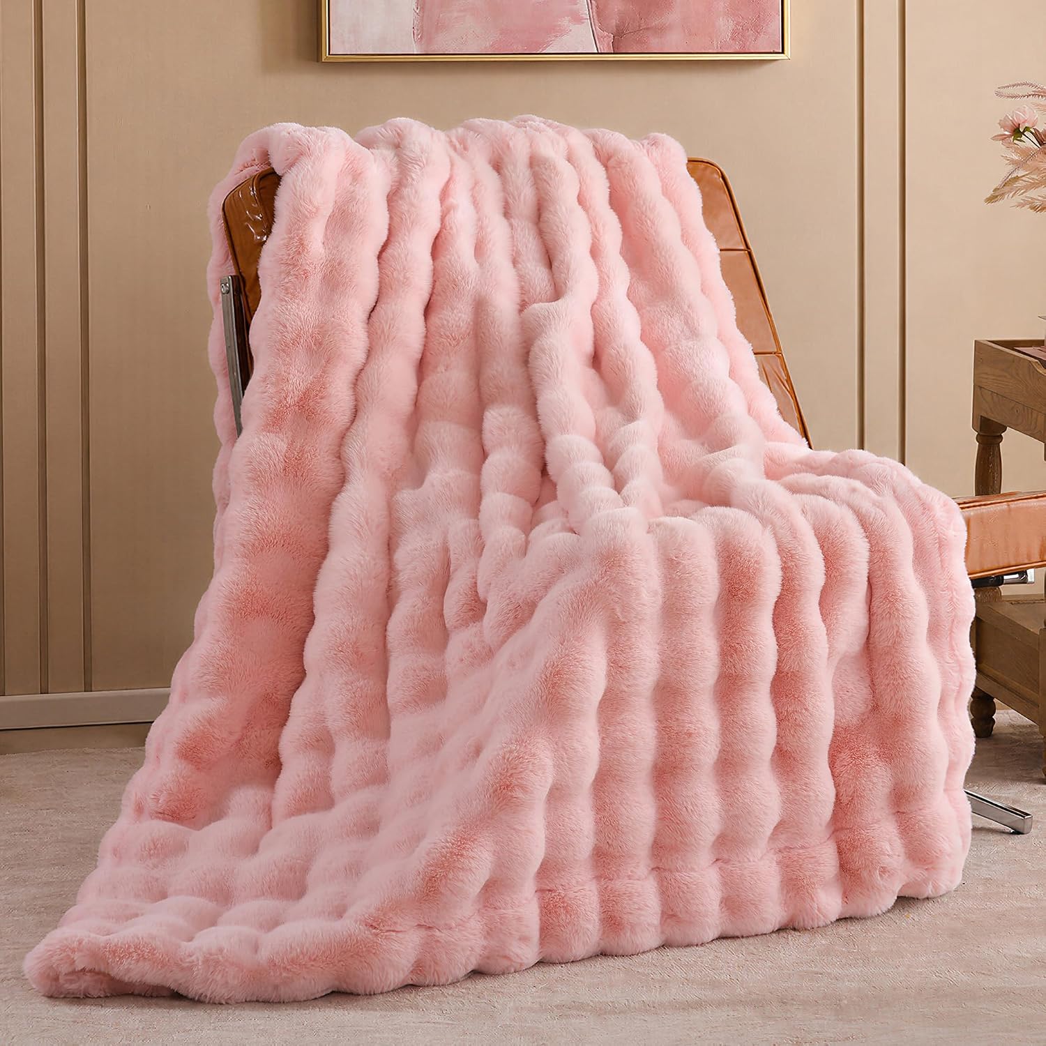 Smoofy Faux Fur Throw Blanket 50" x 60" 🛋