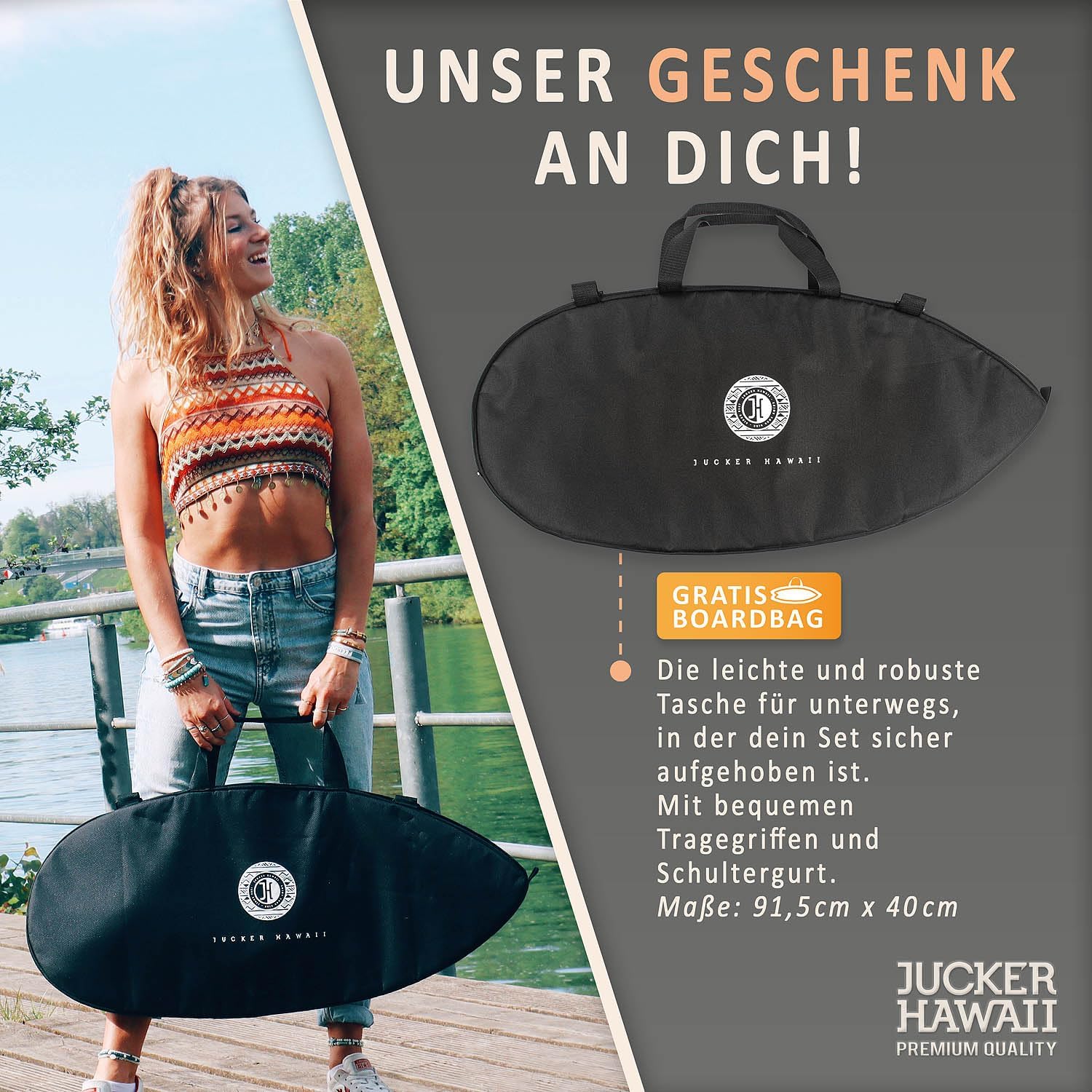 Detalle de JUCKER HAWAII Balance Board WAVE – Trick & Surf Balanceboard (100% Echtholz) mit rutschfester Oberfläche