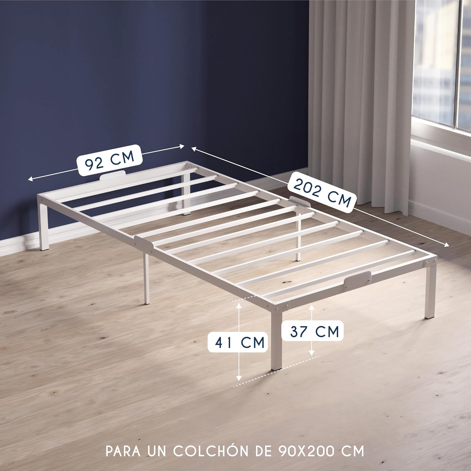 Detalle 2 de Dreamzie Cama de Metal 90x200 con Somier 41cm