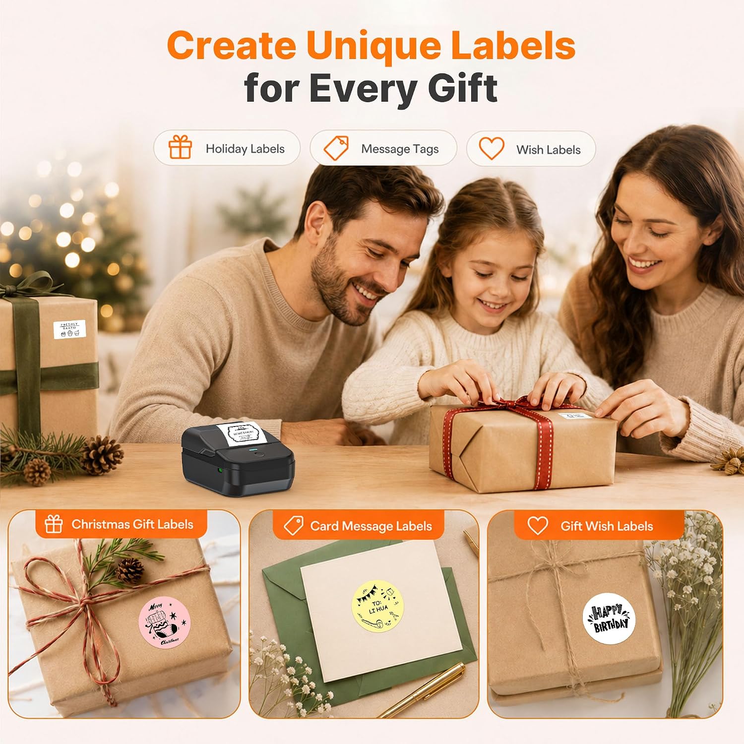 Thumbnail 6 de TYPONOS PM240 Bluetooth Thermal Label Maker, 203 DPI, 3 Label Rolls