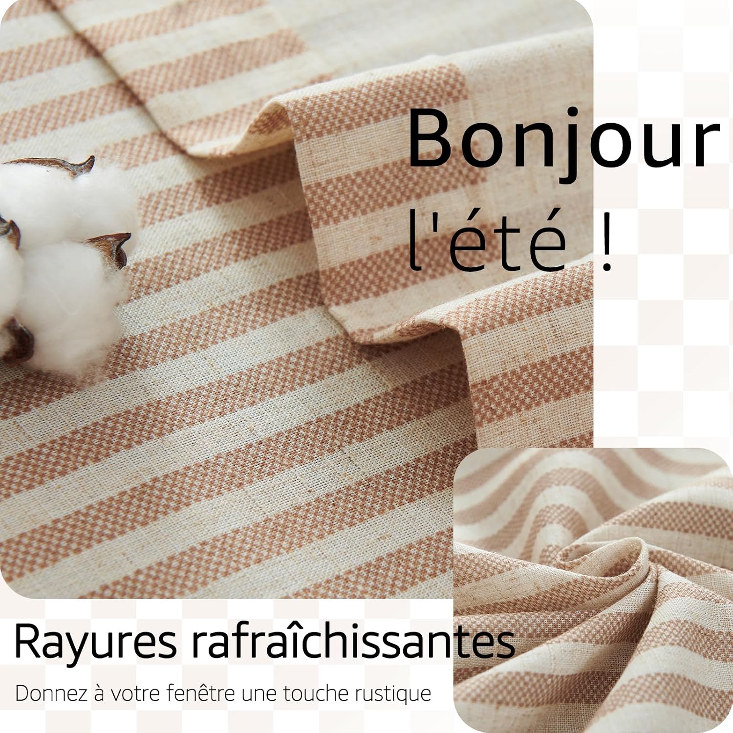 Thumbnail 4 de Rideau cuisine TOPICK brise-bise 65x90 cm