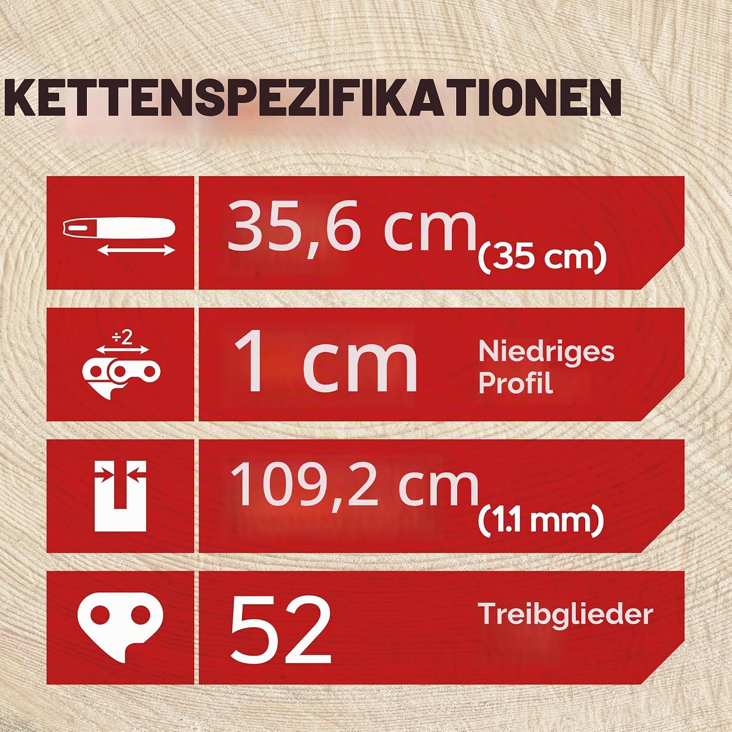 Thumbnail 2 de Oregon 3er-Set Sägeketten 3/8 LP, 1,1 mm (0,43 Zoll) – 14 Zoll Führungsschiene, 52 Treibglieder, geringerer Rückschlag