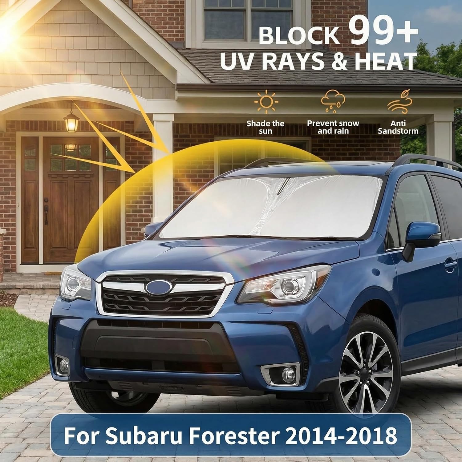 Thumbnail 1 de A Custom-Fit Windshield Sun Shade for Subaru Forester 2014–2018
