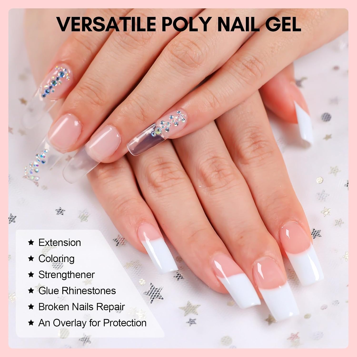 Detalle de Makartt Poly Nagel Gel Starter Set – 6 Farben Classic Builder für Nagelverlängerung