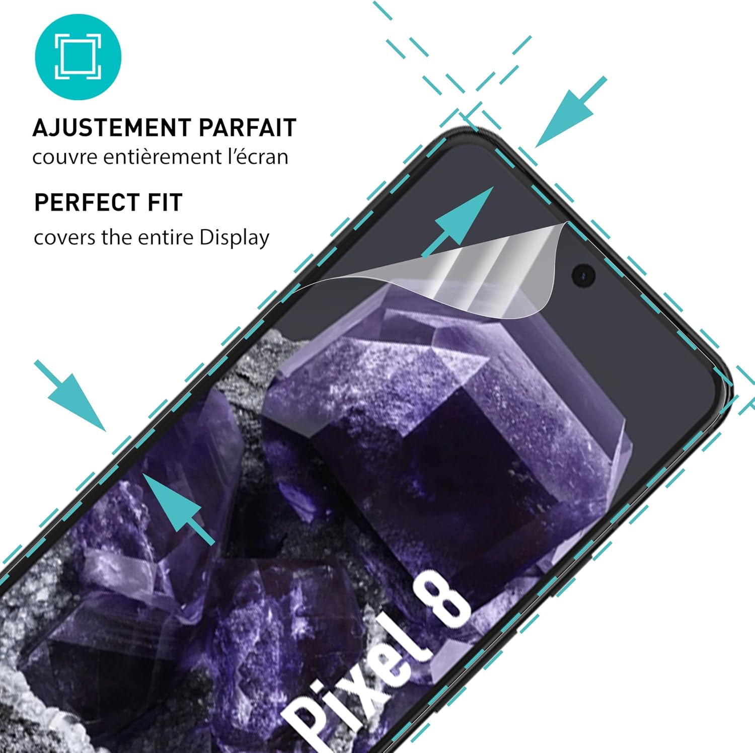 Thumbnail 1 de smartect Protecteur d’écran TPU pour Google Pixel 8 (2 + 2 pièces) : écran + caméra, pose sans bulles
