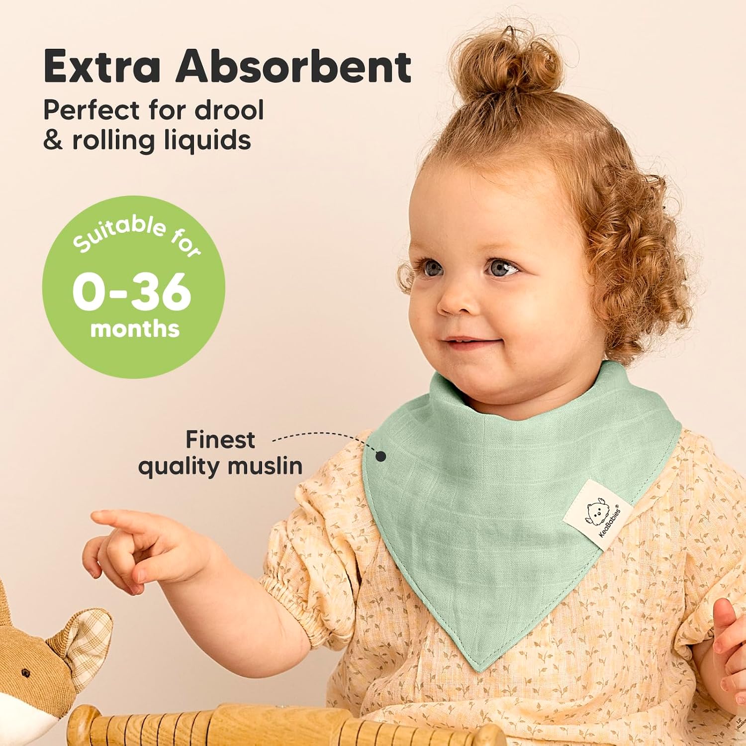 Detalle de 8er-Set Musselin Baby Lätzchen Mirage – Bandana-Lätzchen aus Baumwolle und Bambusviskose für Jungen und Mädchen
