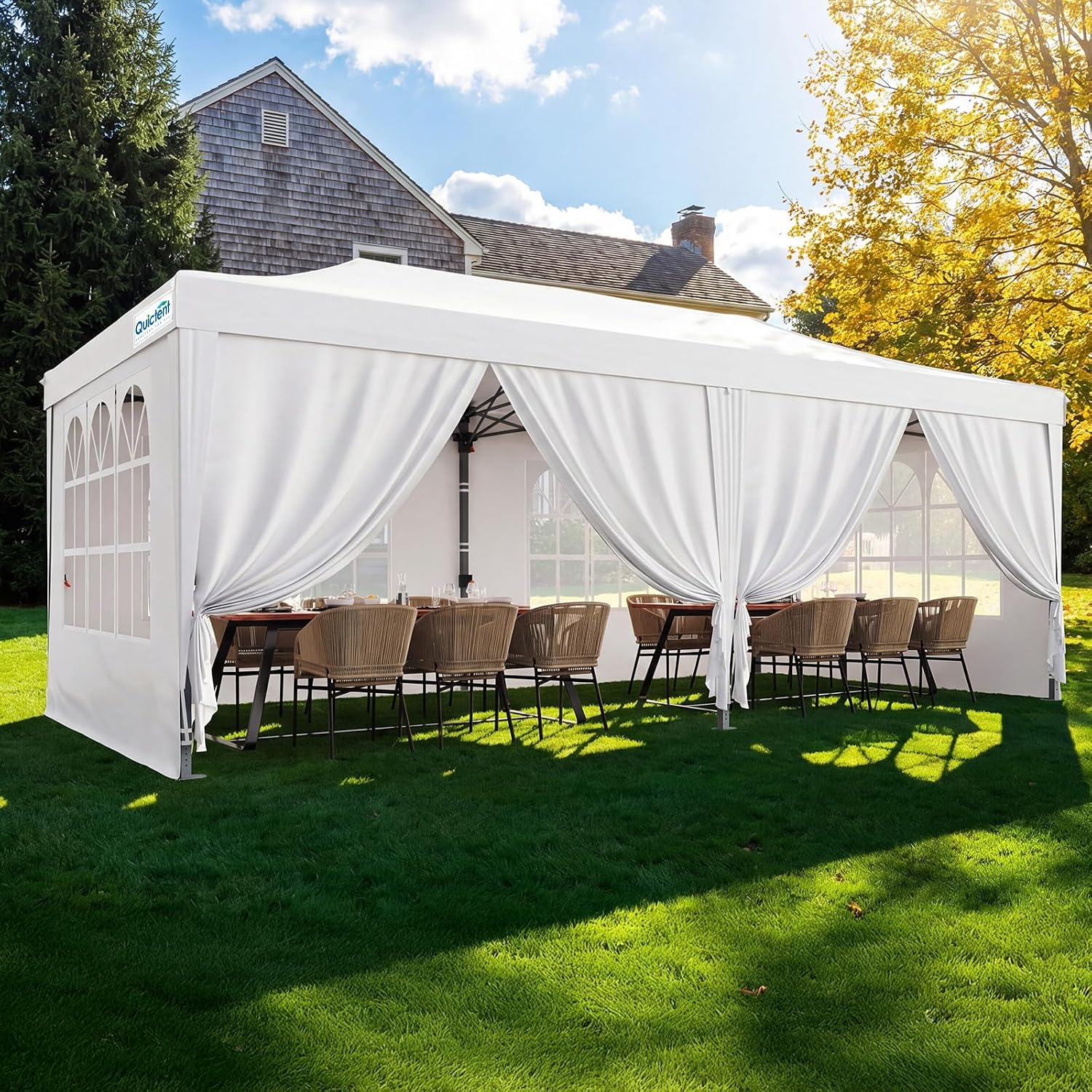 Detalle de Quictent YS1205 10x20 Pop-Up Canopy Tent with Removable Sidewalls