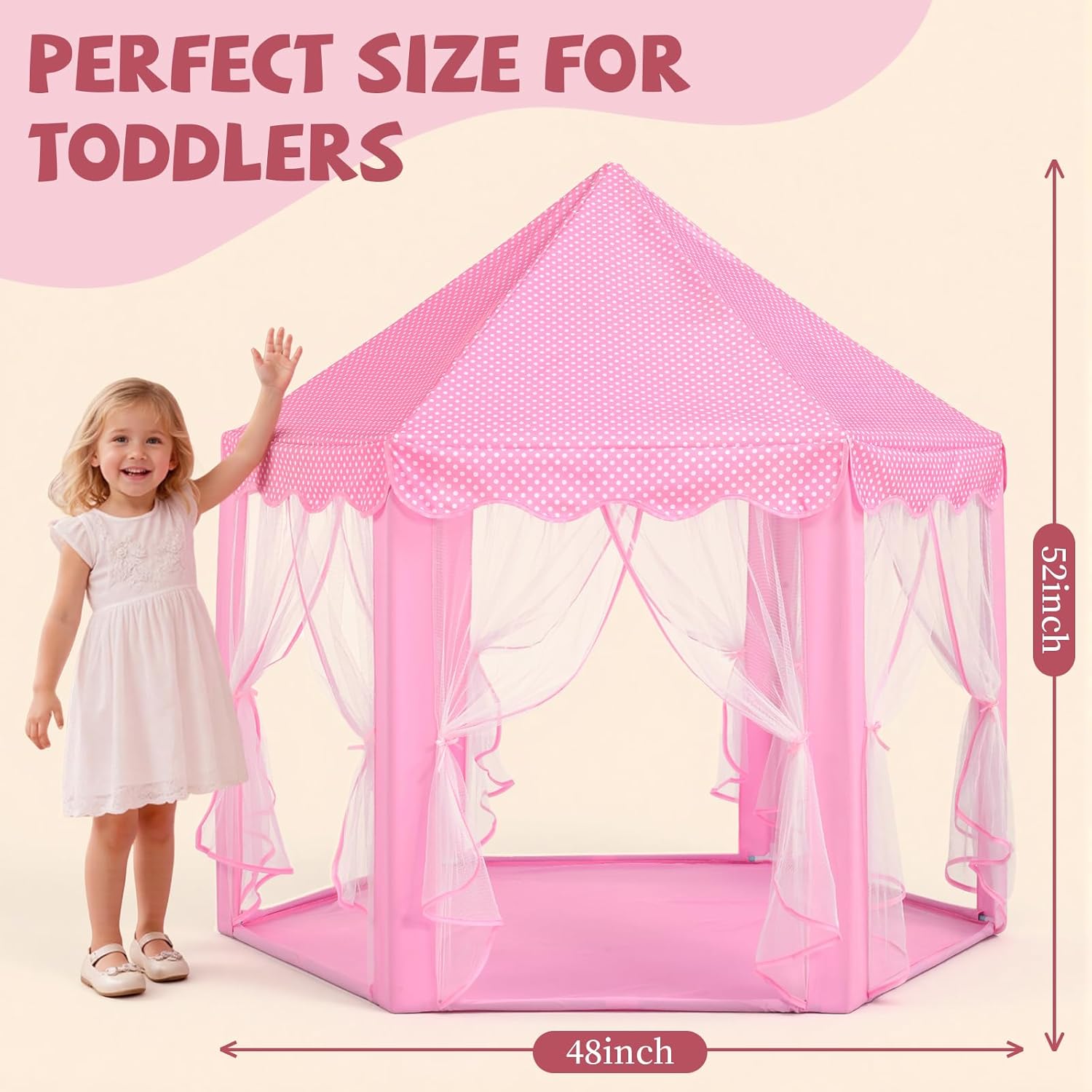 Detalle de Sumbababy Princess Castle Tent for Girls — Playhouse 1 🎪