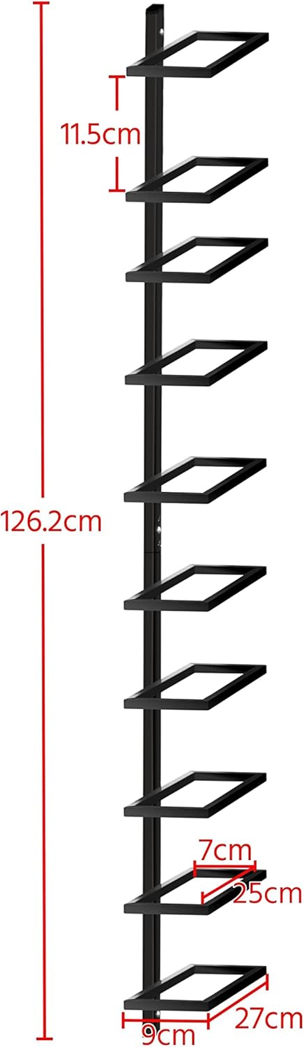 Thumbnail 2 de Yaheetech portabottiglie da parete in metallo per 10 bottiglie, scaffale vino 126 cm