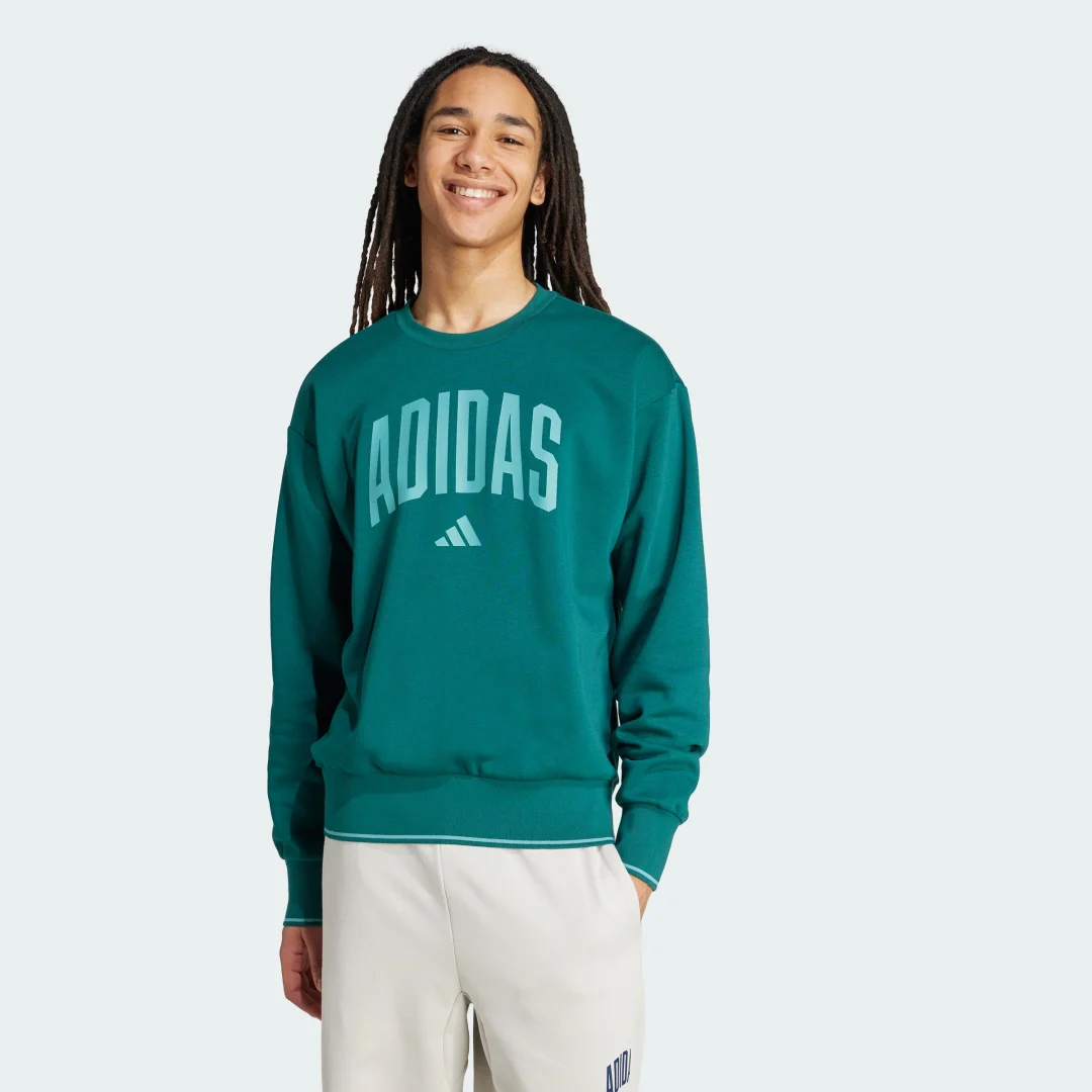 Detalle de Sudadera de inspiración universitaria Adidas — color Verde