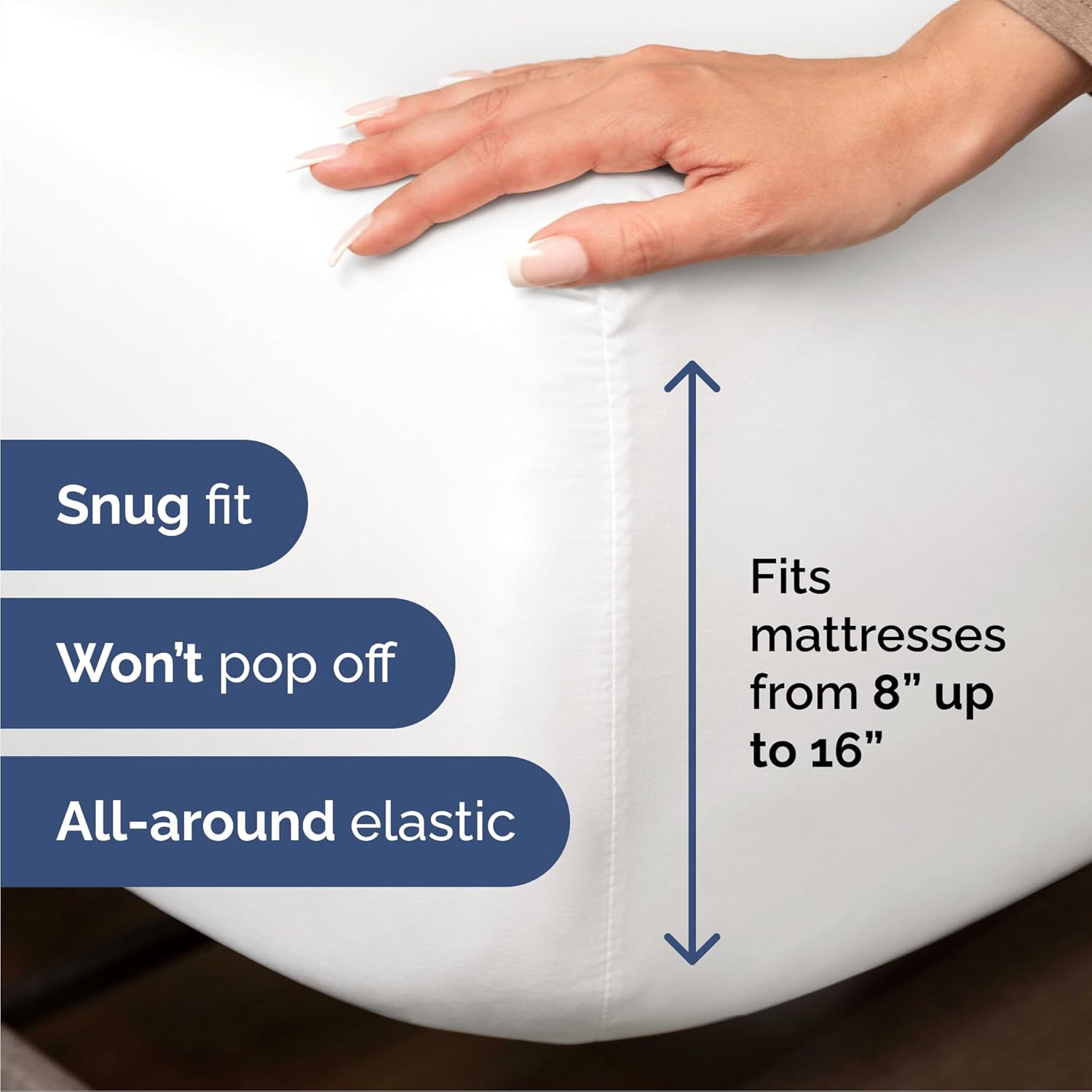 Thumbnail 2 de Cal King 6-Piece Sheet Set (White) with Deep Pockets - Brushed Microfiber Cooling & Wrinkle-Free