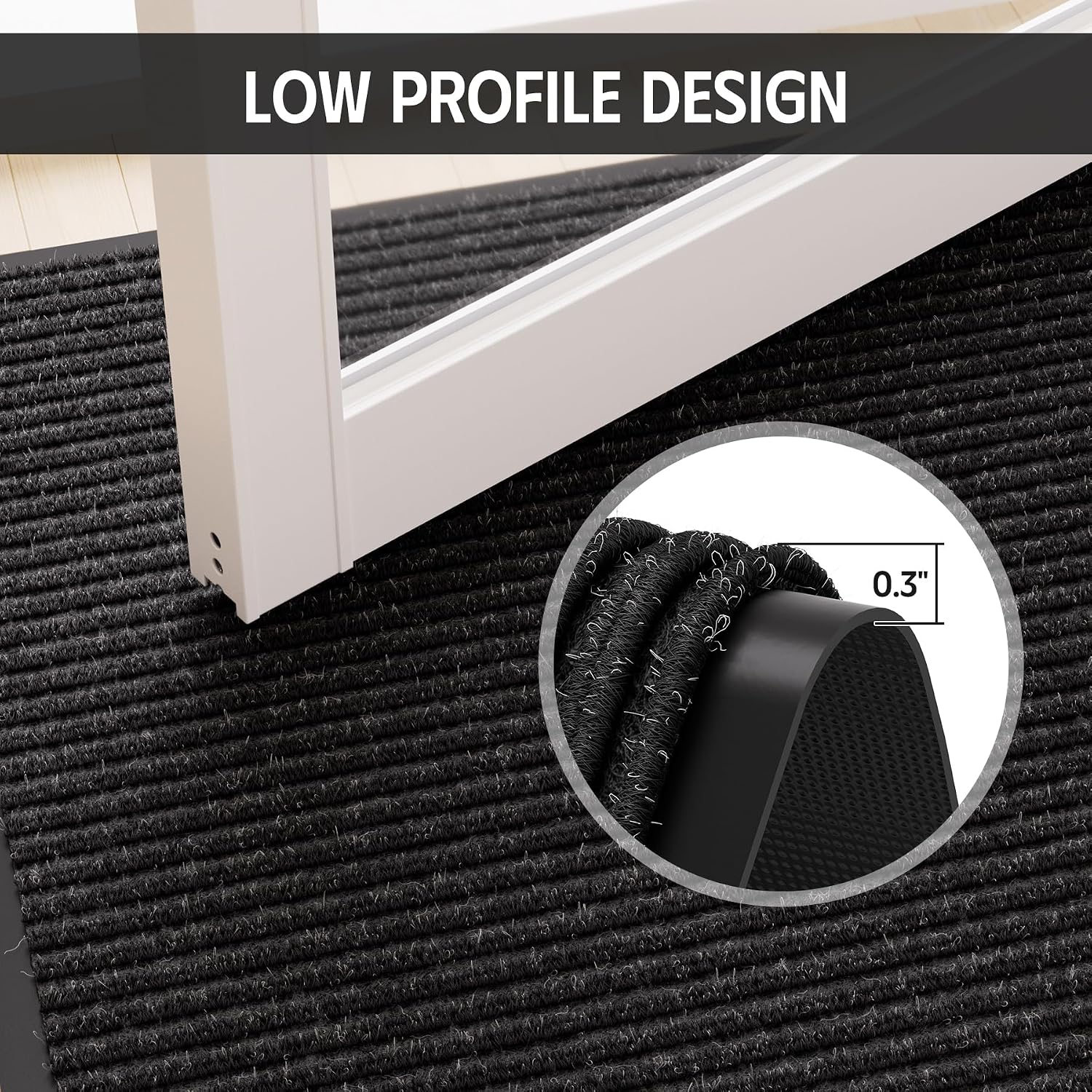 Detalle 2 de EZ2LIVE 4' x 6' Front Door Mat with Polyester Fibers and PVC Backing