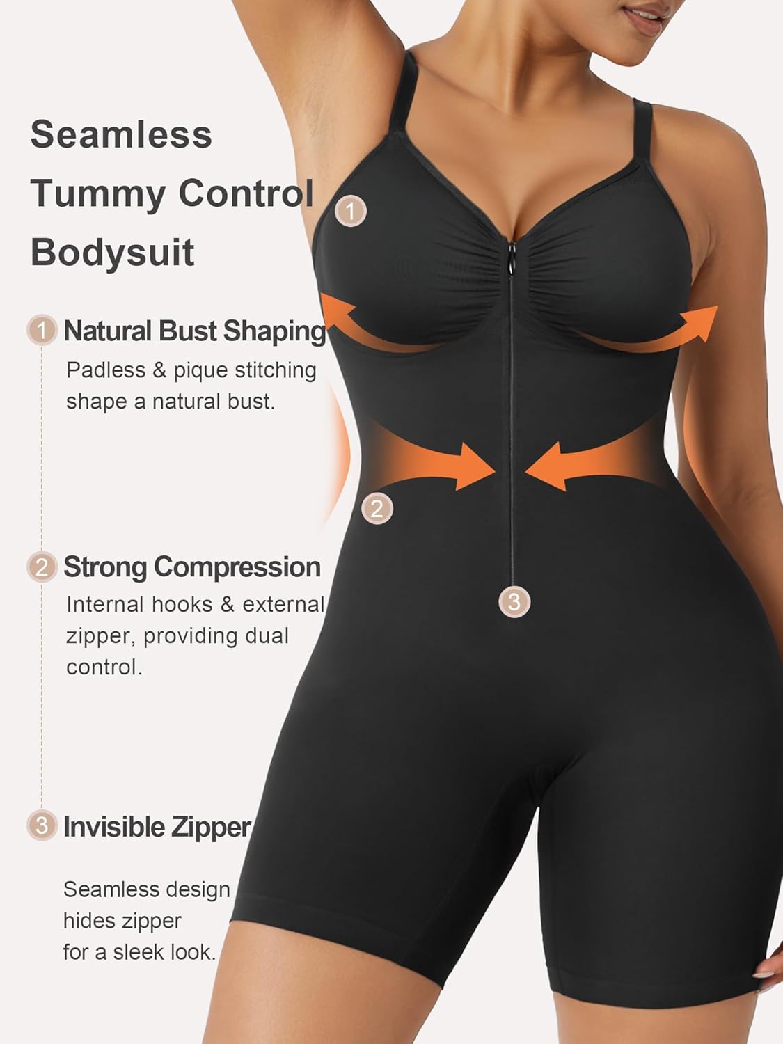 Thumbnail 3 de SHAPERX Shapewear Bodysuit 1.2-inch band