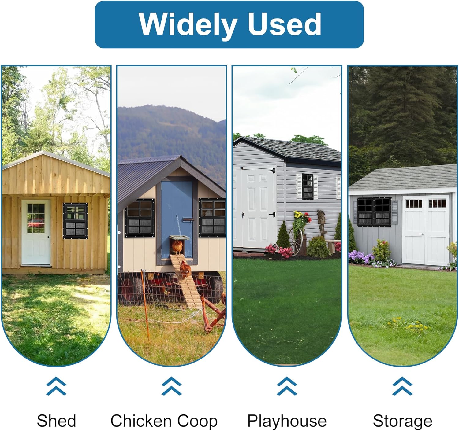 Thumbnail 6 de ktondic 2 Pack Shed Window 18"x27" Black Flush Mount — Durable Aluminum, Tempered Glass & Fiberglass Screen