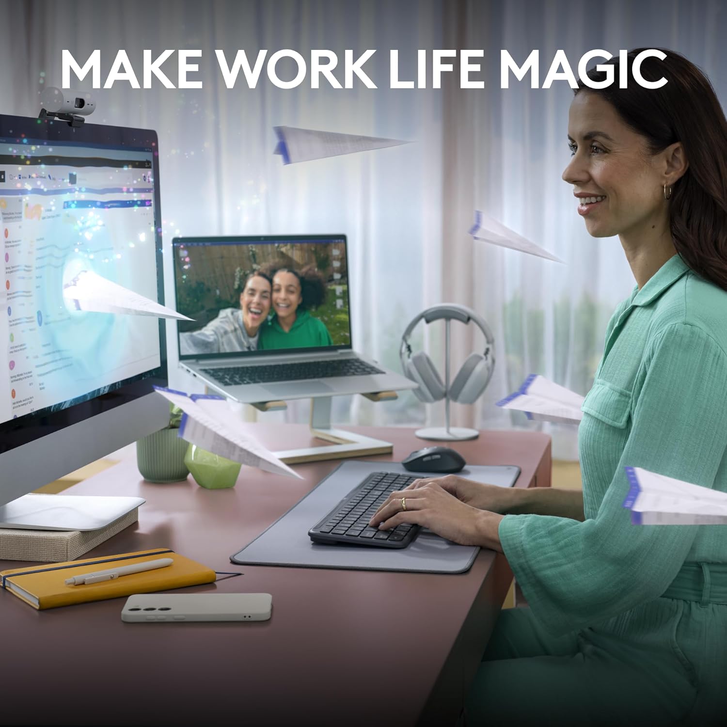 Thumbnail 1 de Logitech Signature Slim K950 Wireless Keyboard (Graphite) with Bluetooth and switch typing between devices