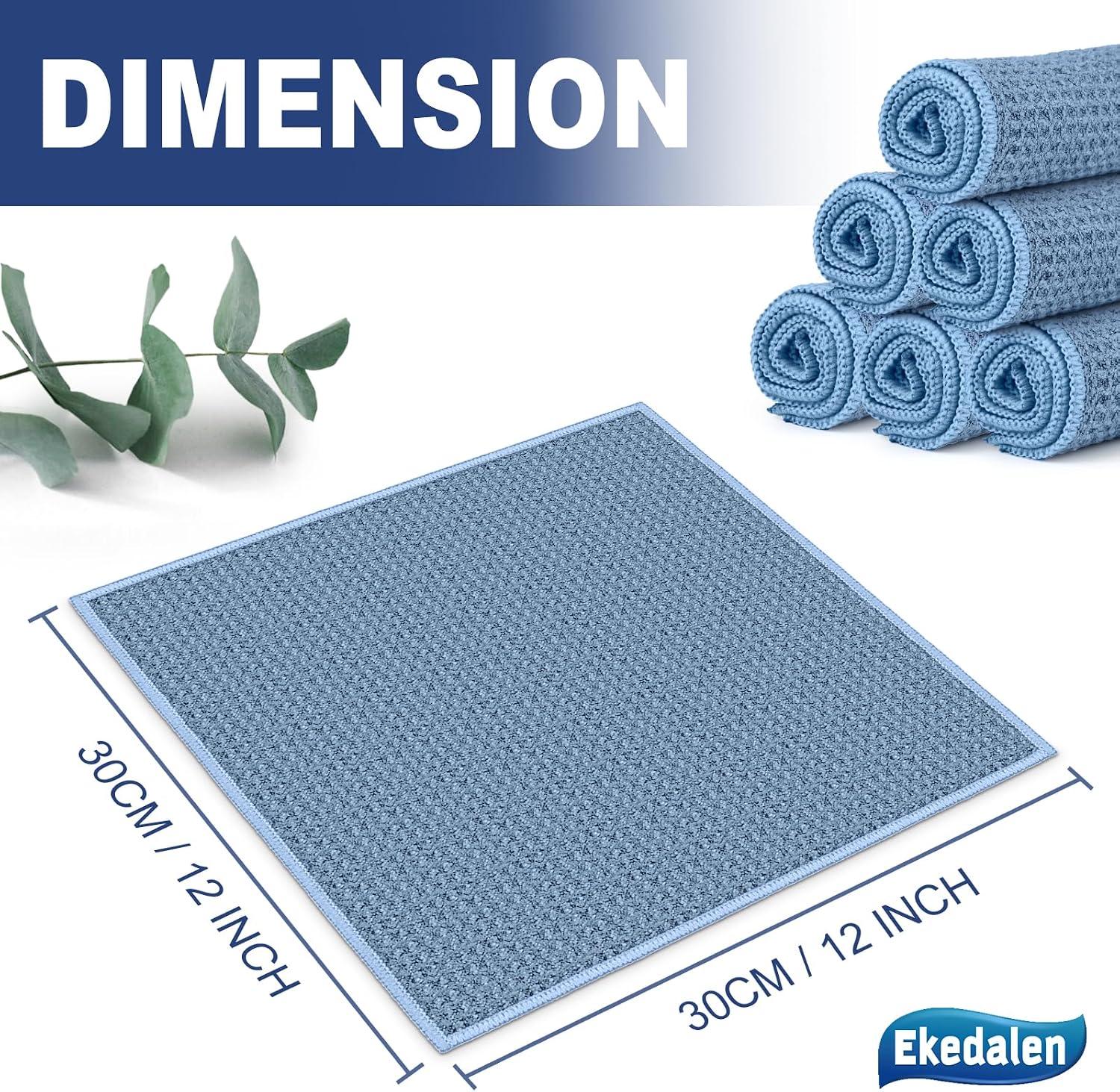 Thumbnail 6 de Ekedalen CRH-BLG-LAN6 microvezeldoeken, 6 stuks van 30 x 30 cm in blauw