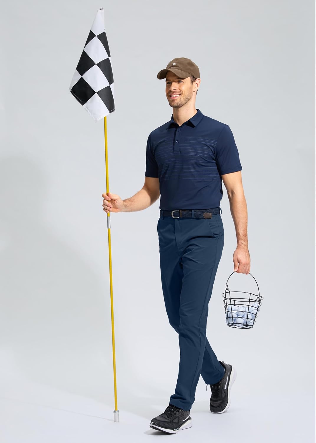 Detalle de Pudolla Men's Golf Pants: Lightweight, Stretchy, Quick-Dry Slacks for Work and Casual Wear