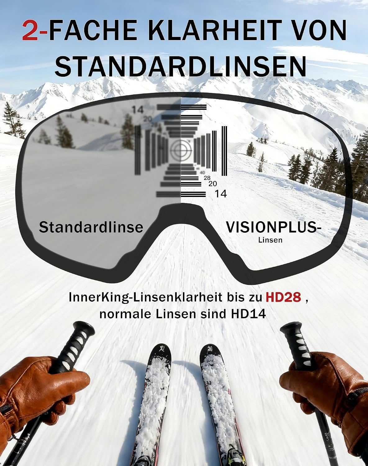 Detalle de Innerking Skibrille OTG für breite Gesichter