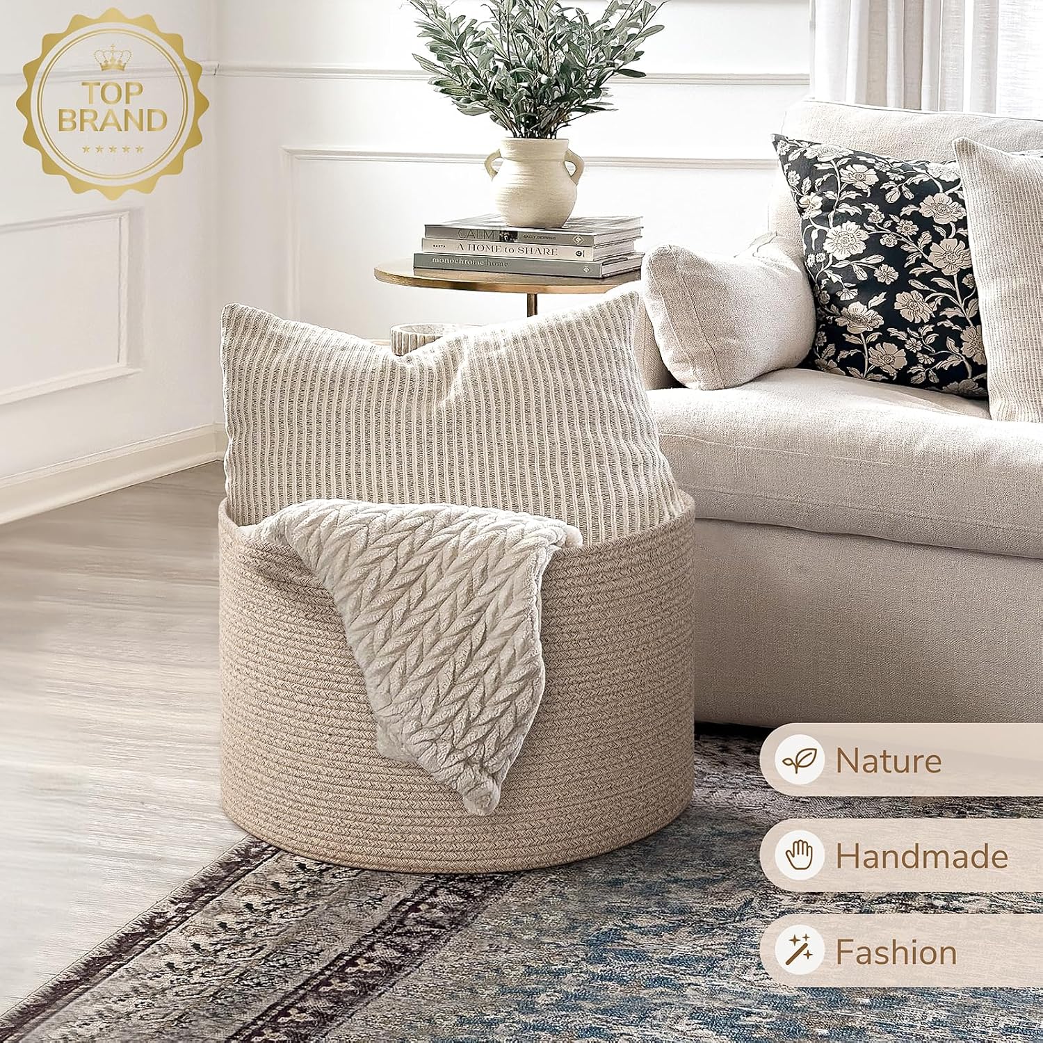 Thumbnail 6 de INDRESSME Woven Storage Basket 65L