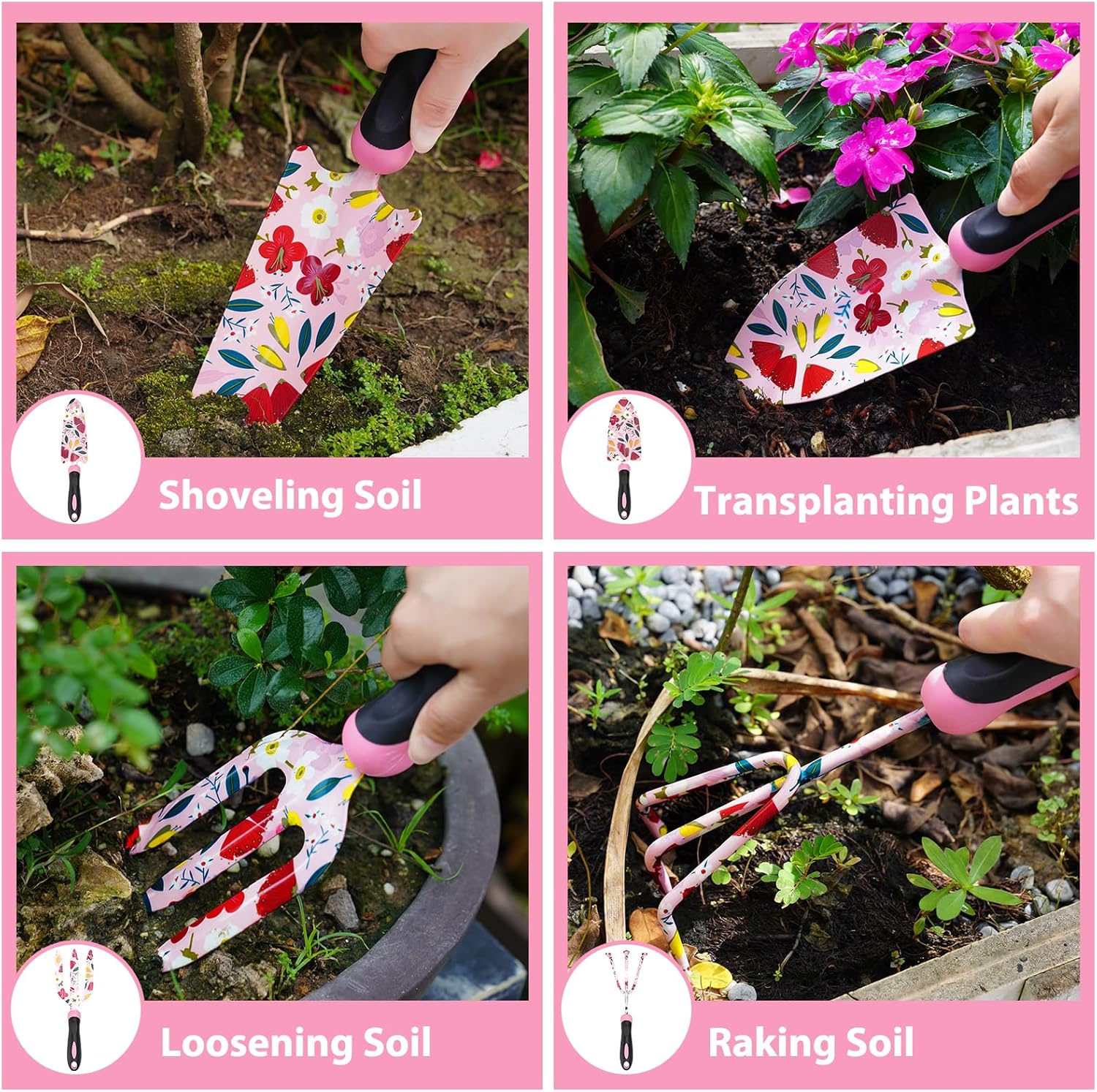 Thumbnail 4 de Fixmend Gardening Gifts for Women – 12-piece garden tools set with floral print gift box