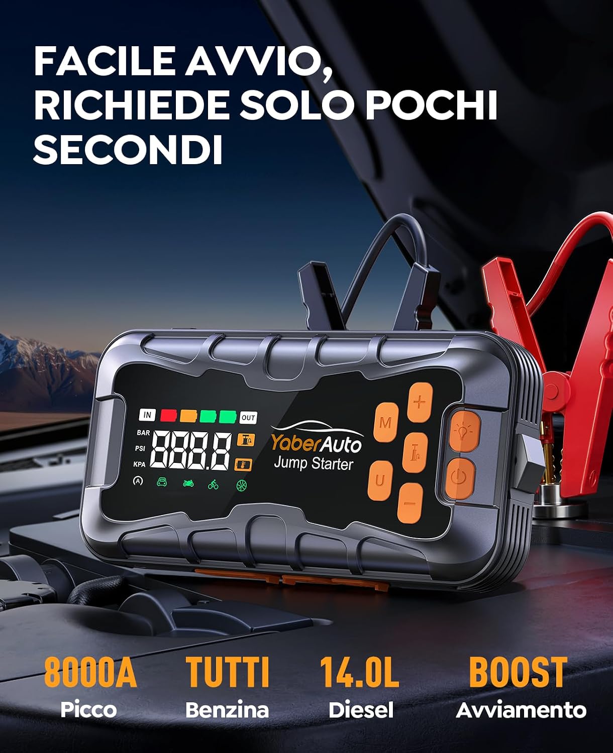 Detalle 2 de YaberAuto AP03 avviatore 8000A 12V