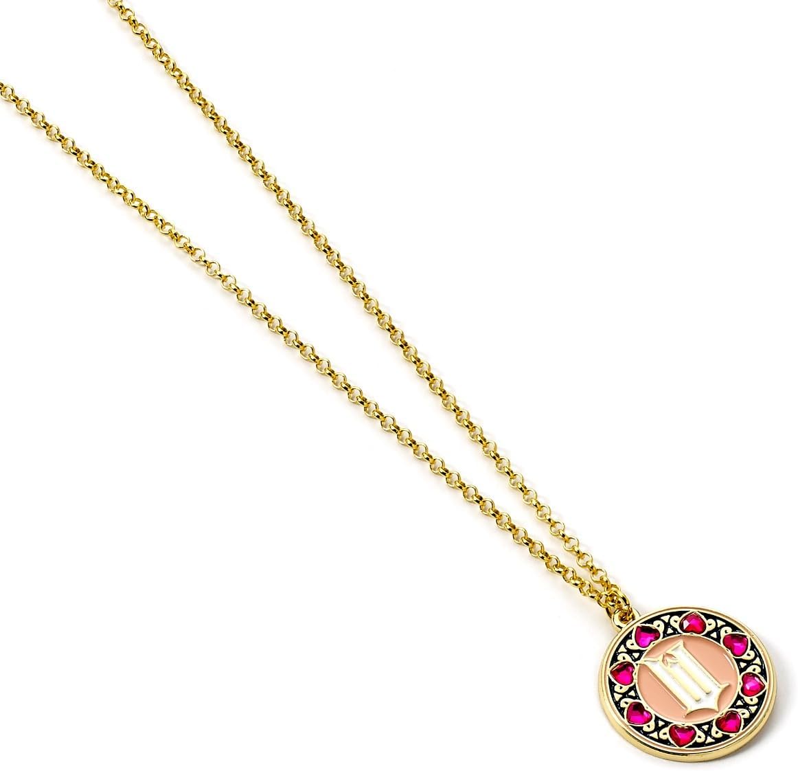 Detalle 2 de WICKED Collana Logo 'W' con dettagli in cristallo – 60 cm, placcata oro, lega di zinco