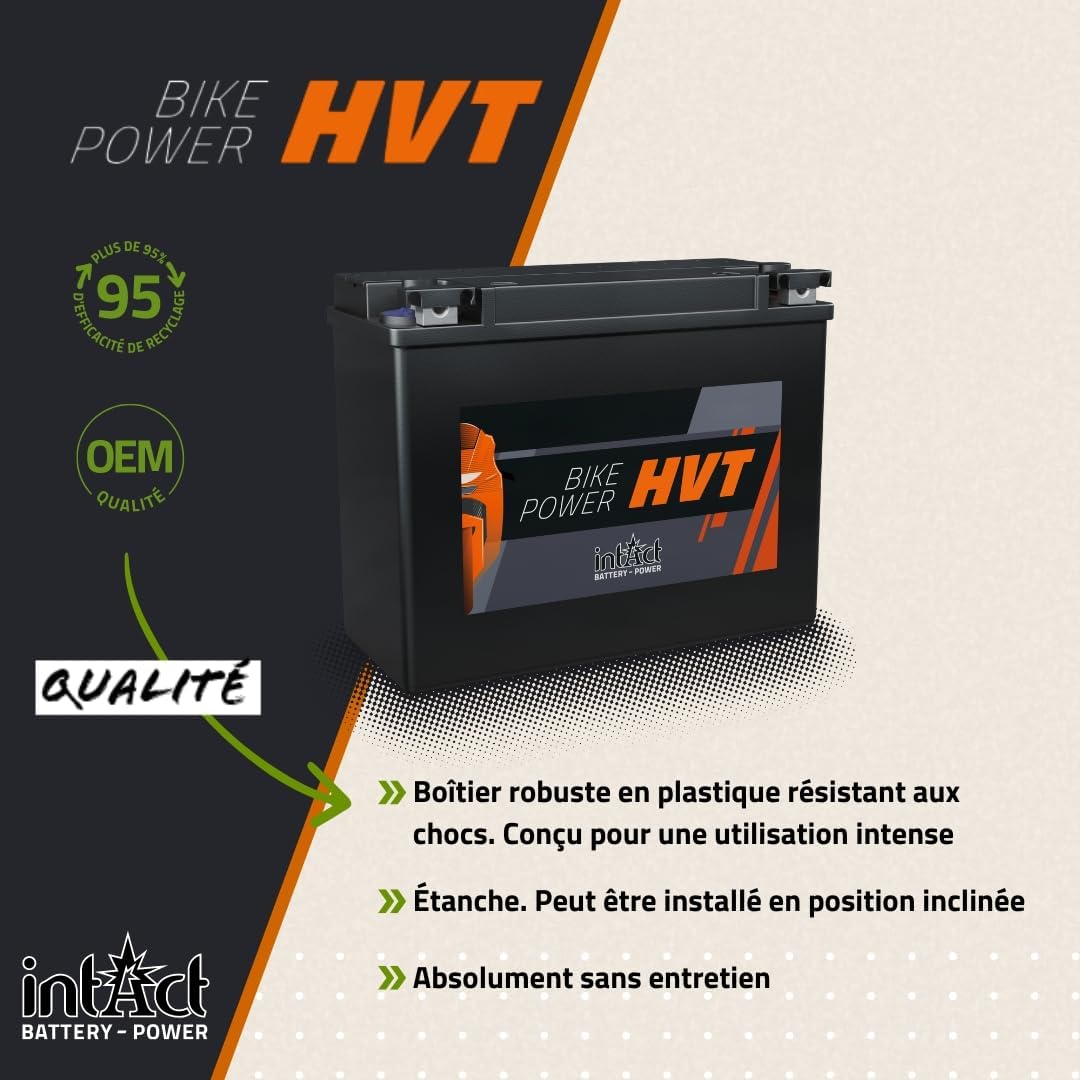 Thumbnail 2 de intAct HVT-02: Batterie de moto 12 V 30 Ah pour Harley-Davidson et bicylindres puissants