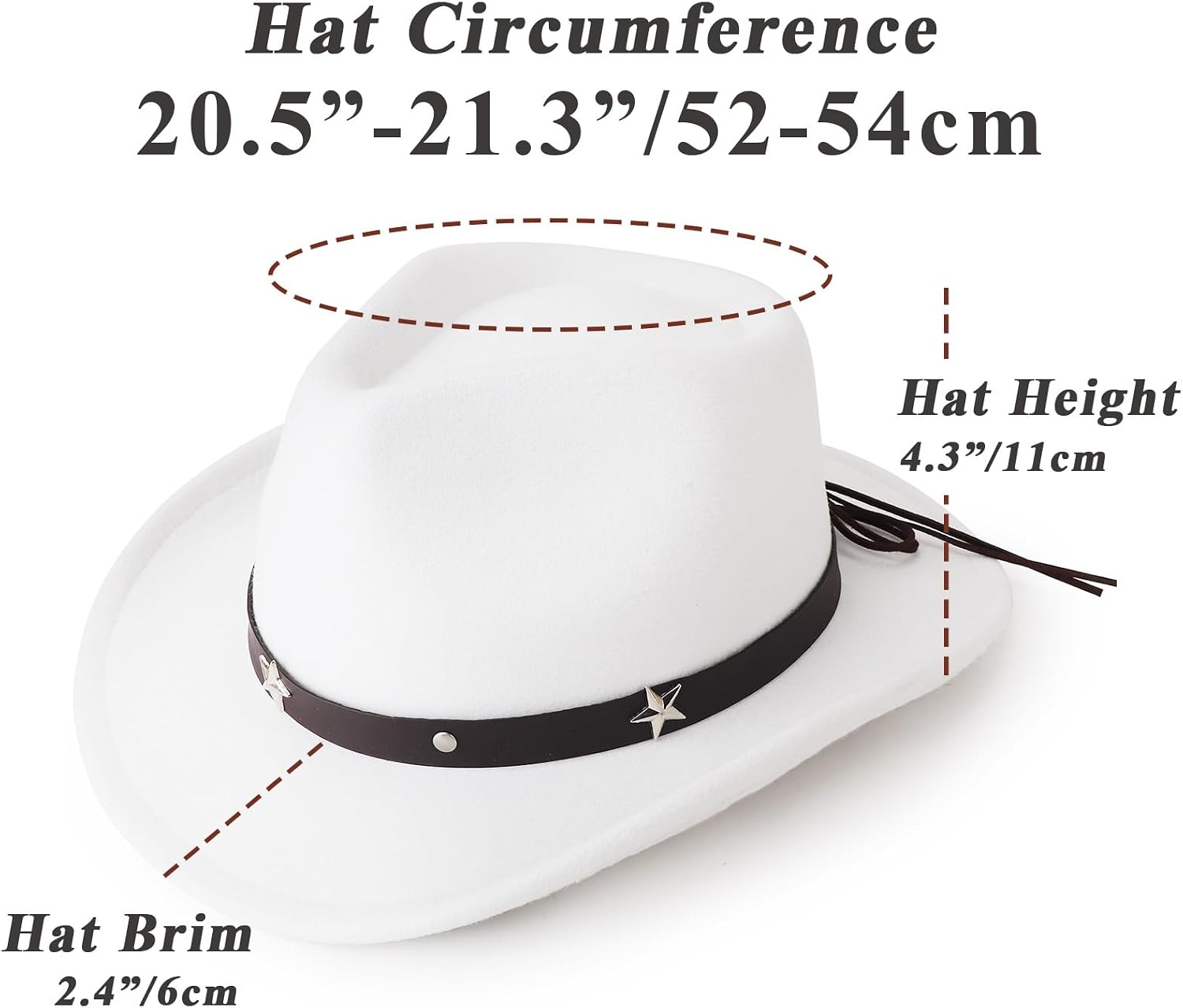 Thumbnail 3 de DRESHOW Cowboyhut Kinder – Fedora Westernhut mit Schnalle Gürtel, unisex 4–12 Jahre