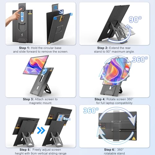 Thumbnail 2 de domyfan Monitor Portable 16,1" FHD Doble Pantalla con Soporte Magnético