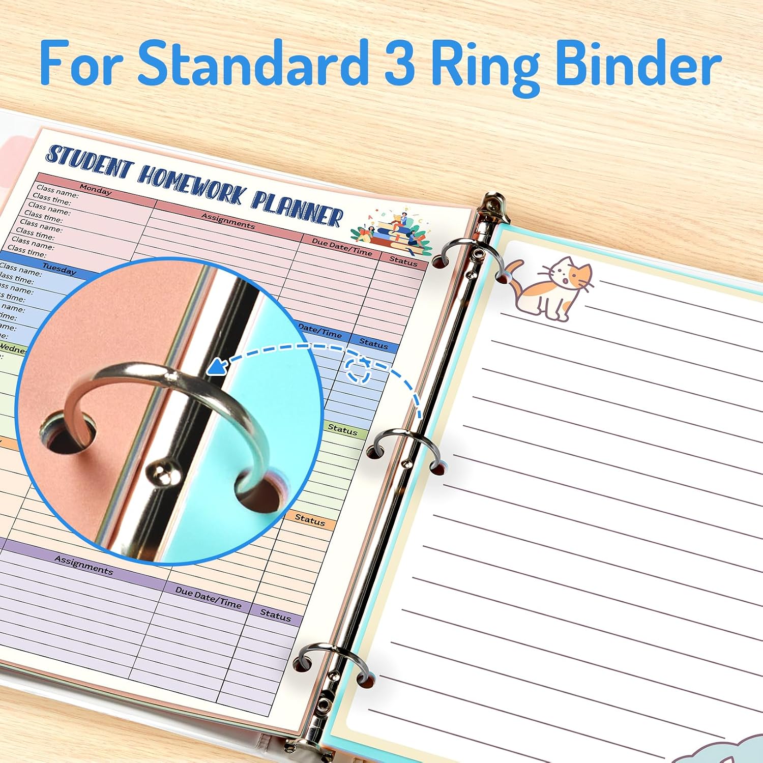 Detalle de Forvencer FCA0111-0003A Binder Dividers, 8 Tabs, Reusable Plastic, Pastels
