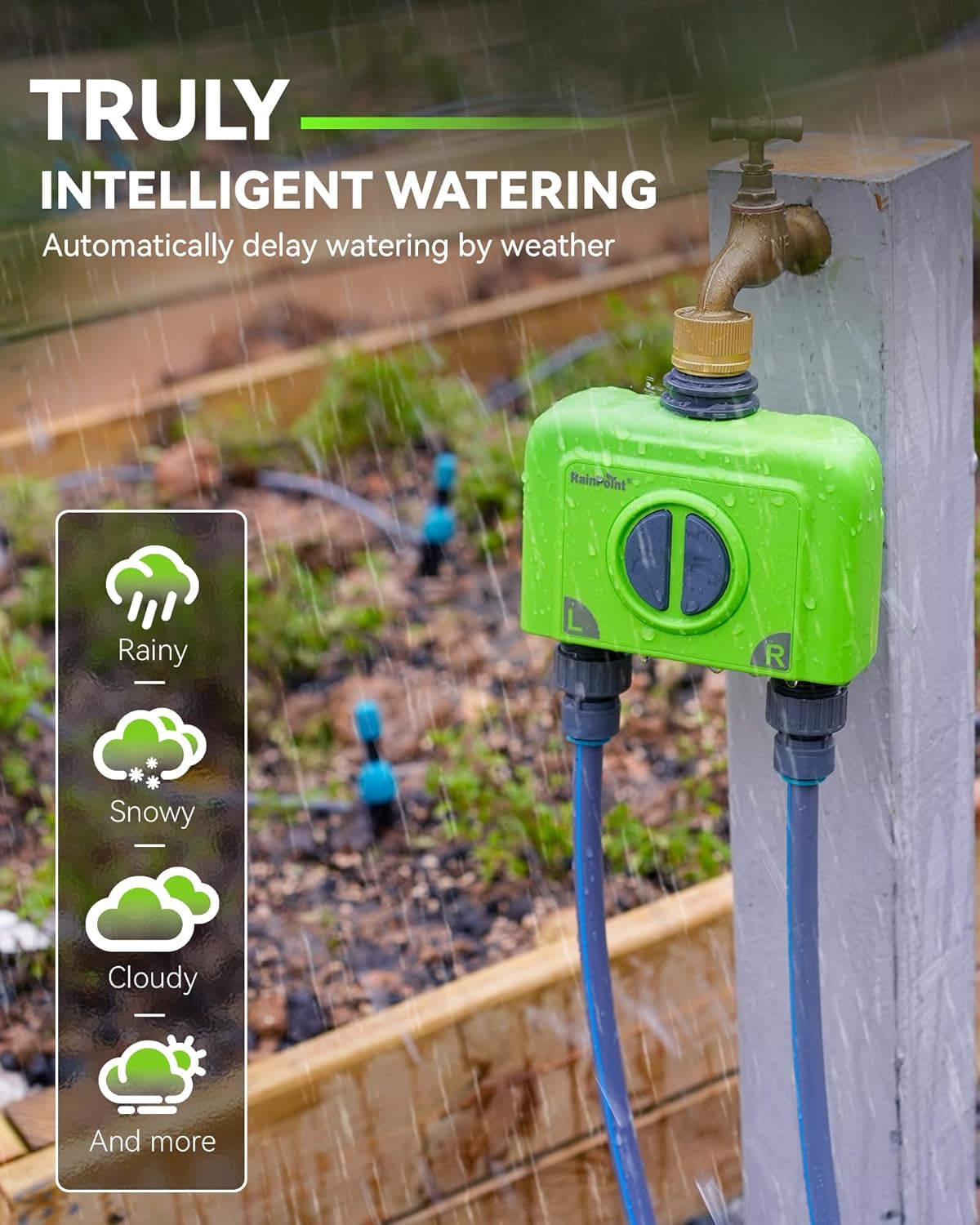 Thumbnail 4 de RAINPOINT WiFi Water Timer (2 outlets) with Smart Gateway hub for weather-based smart irrigation