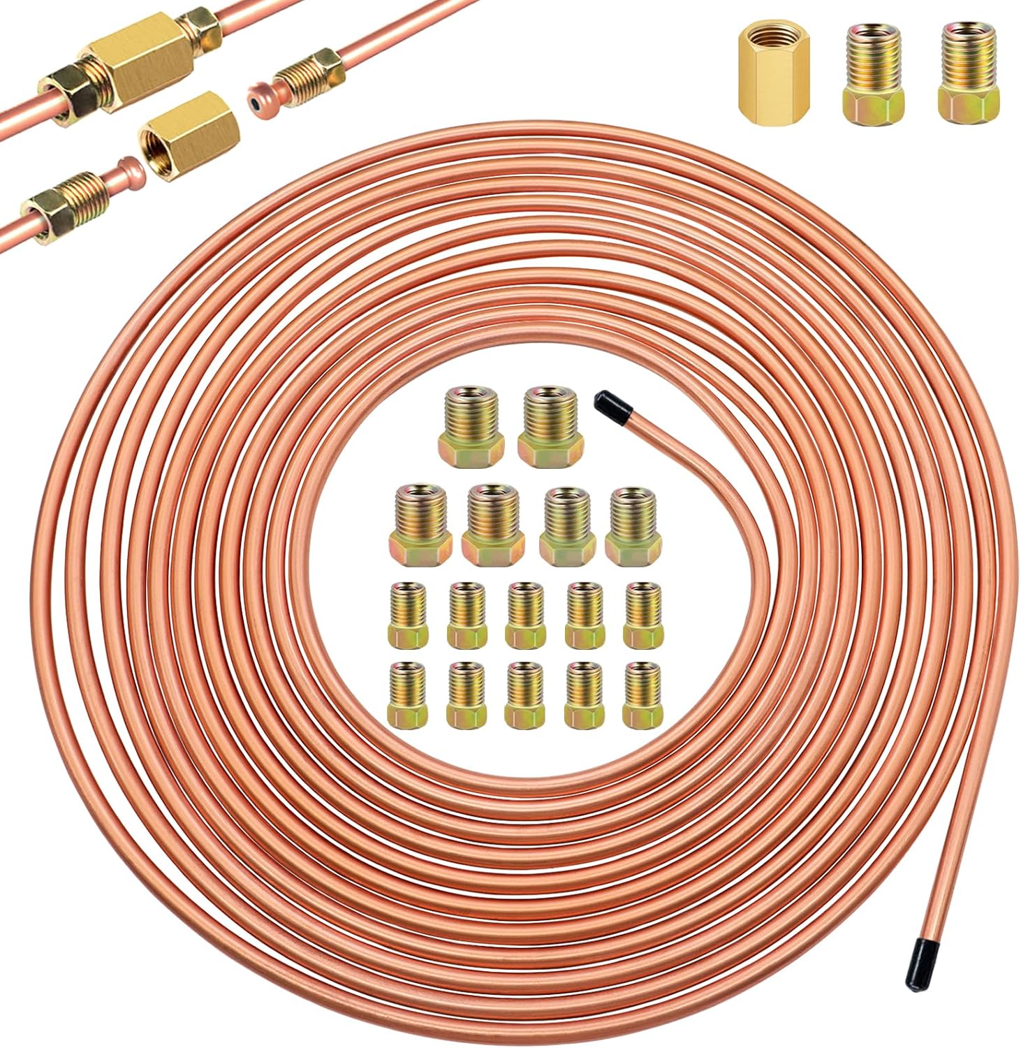 Thumbnail 6 de Eoppen 25 ft 3/16" Zinc Coated Alloy Brake Line Kit with Tube Bender and Double & Single Flaring Tool