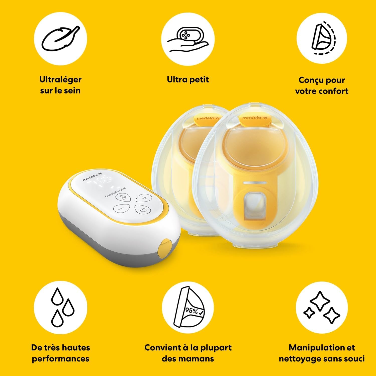 Thumbnail 2 de Medela Tire-lait double électrique Freestyle Mini Hands-Free avec collecteurs mains libres et batterie rechargeable