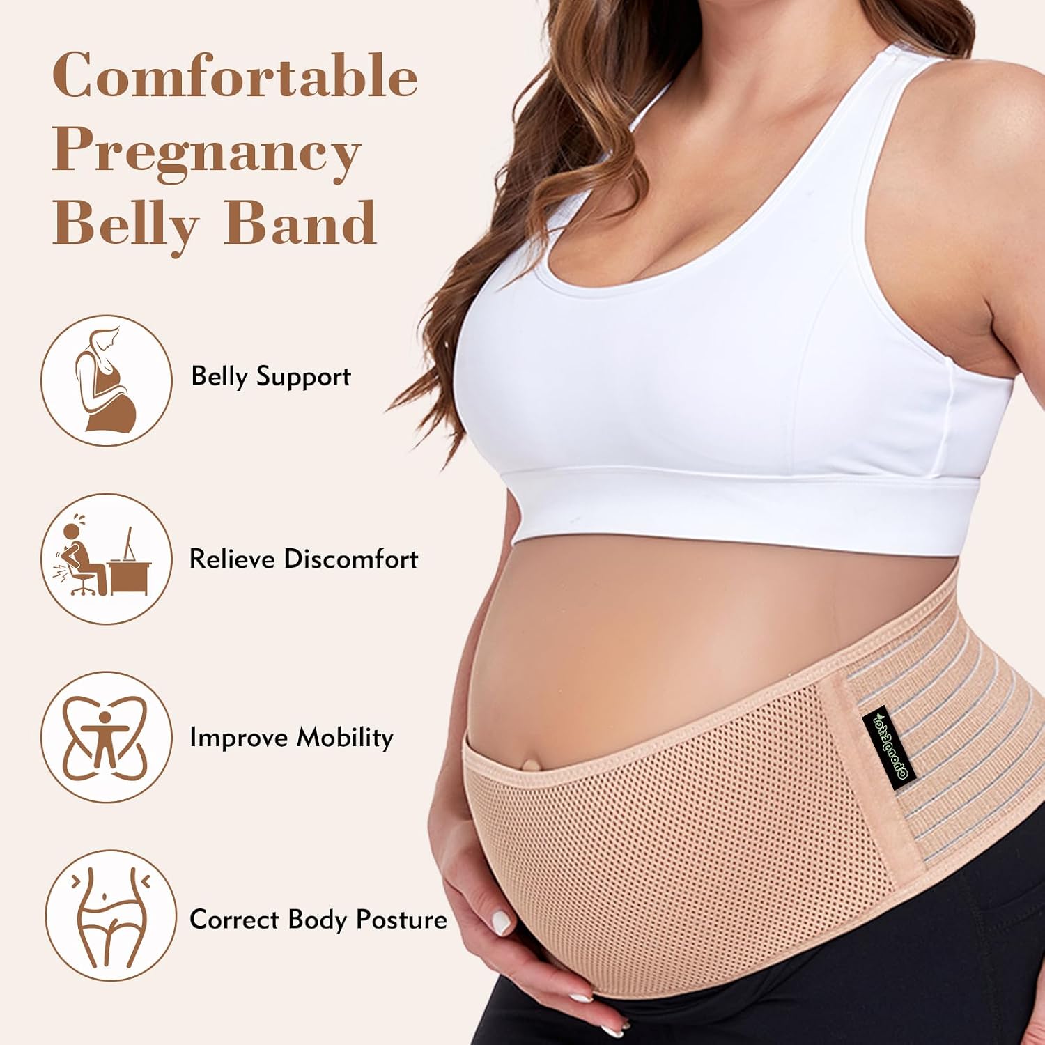 Detalle de ChongErfei Schwangerschafts Bauchband – 360° Unterstützung für Bauch und Rücken