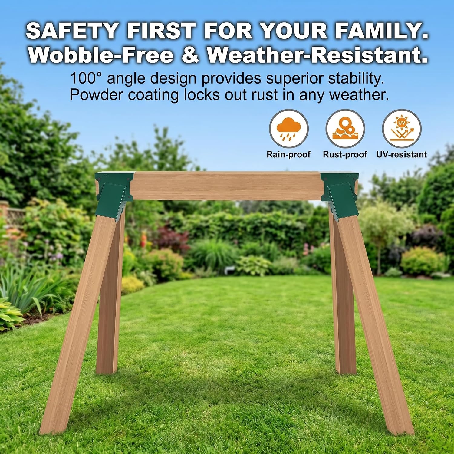 Thumbnail 6 de ORIGLE QQZJ-4X4-2PCS A-Frame Swing Set Brackets, Alloy Steel