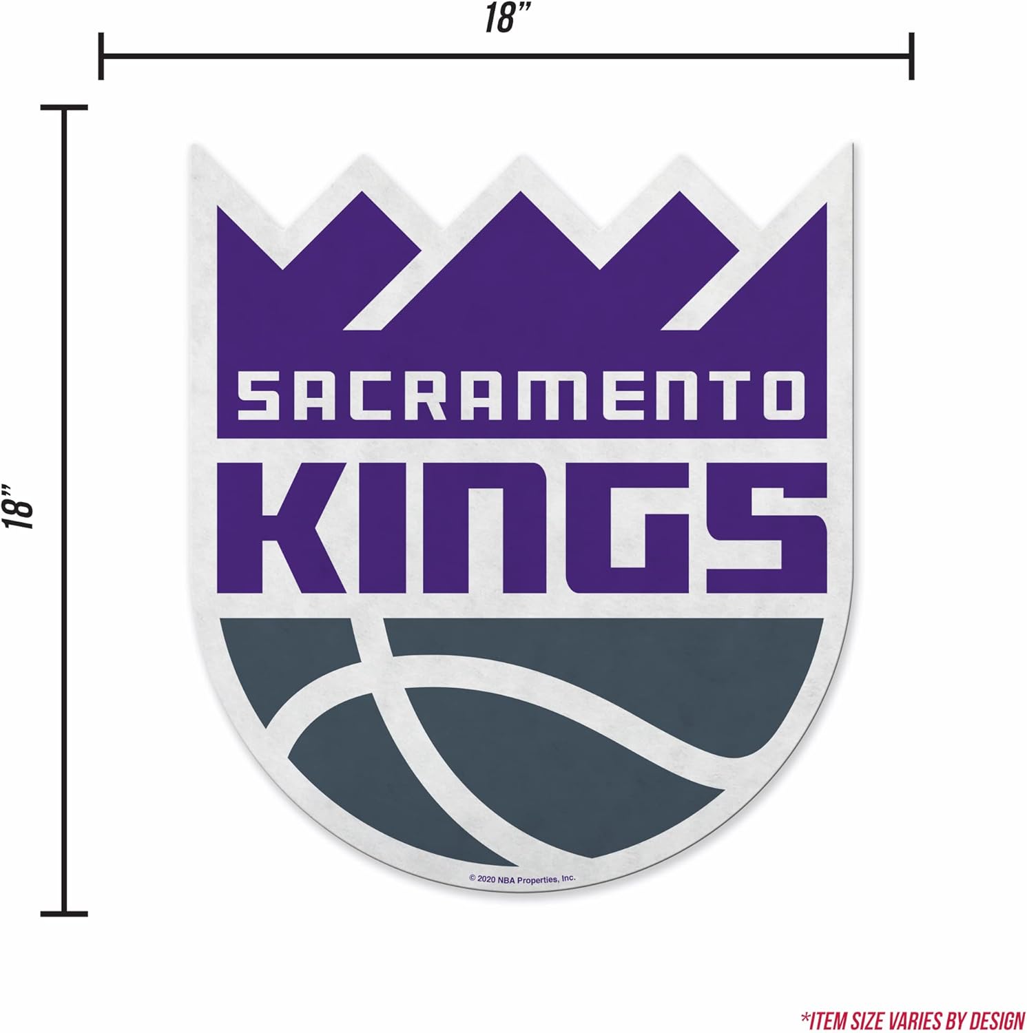 Thumbnail 4 de Rico Industries NBA Basketball Primary Shape Cut Pennant (Sacramento Kings) — Soft Felt Décor