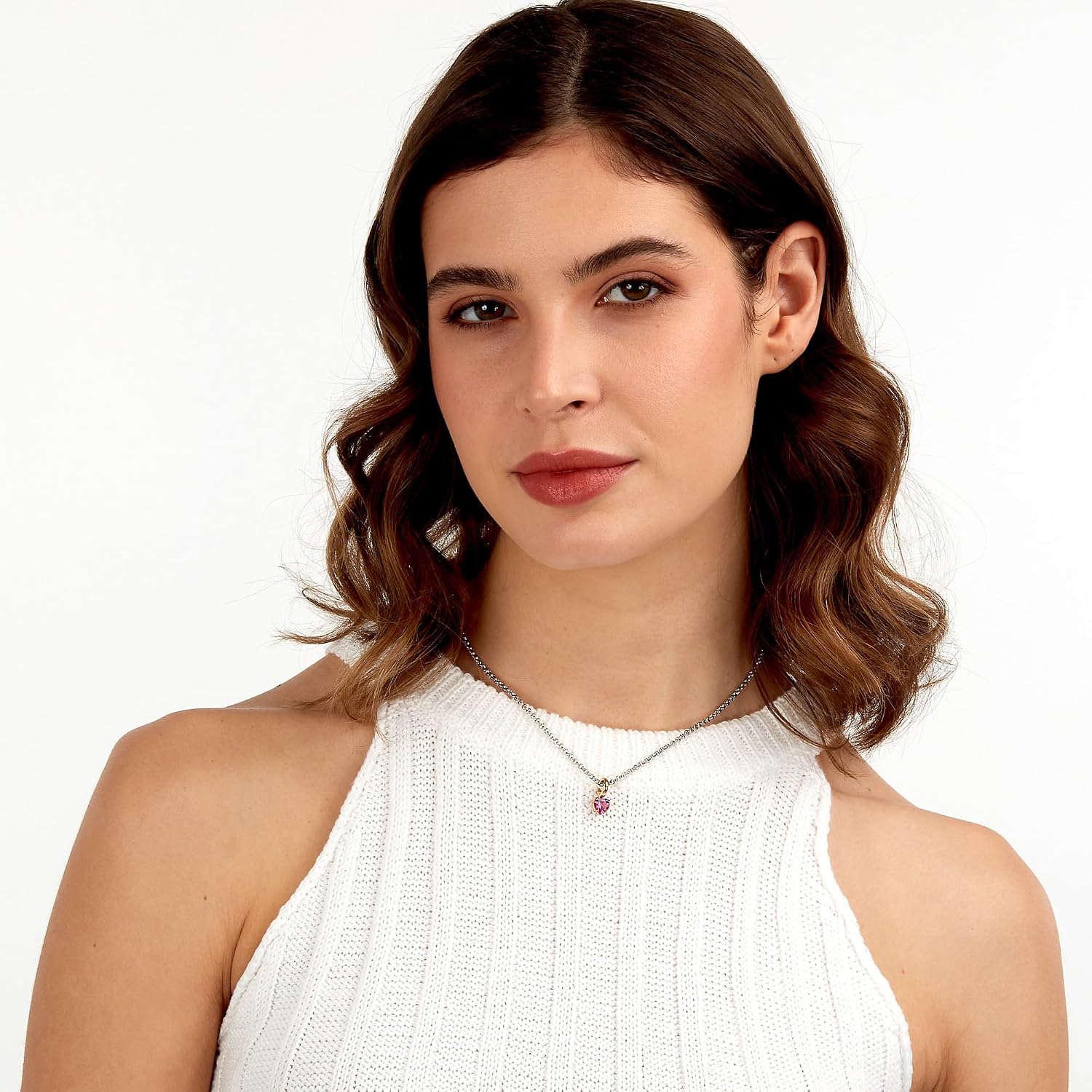 Detalle de Morellato Collana Donna Cuore in Acciaio, Zirconi – Collezione DROPS SCZ1355